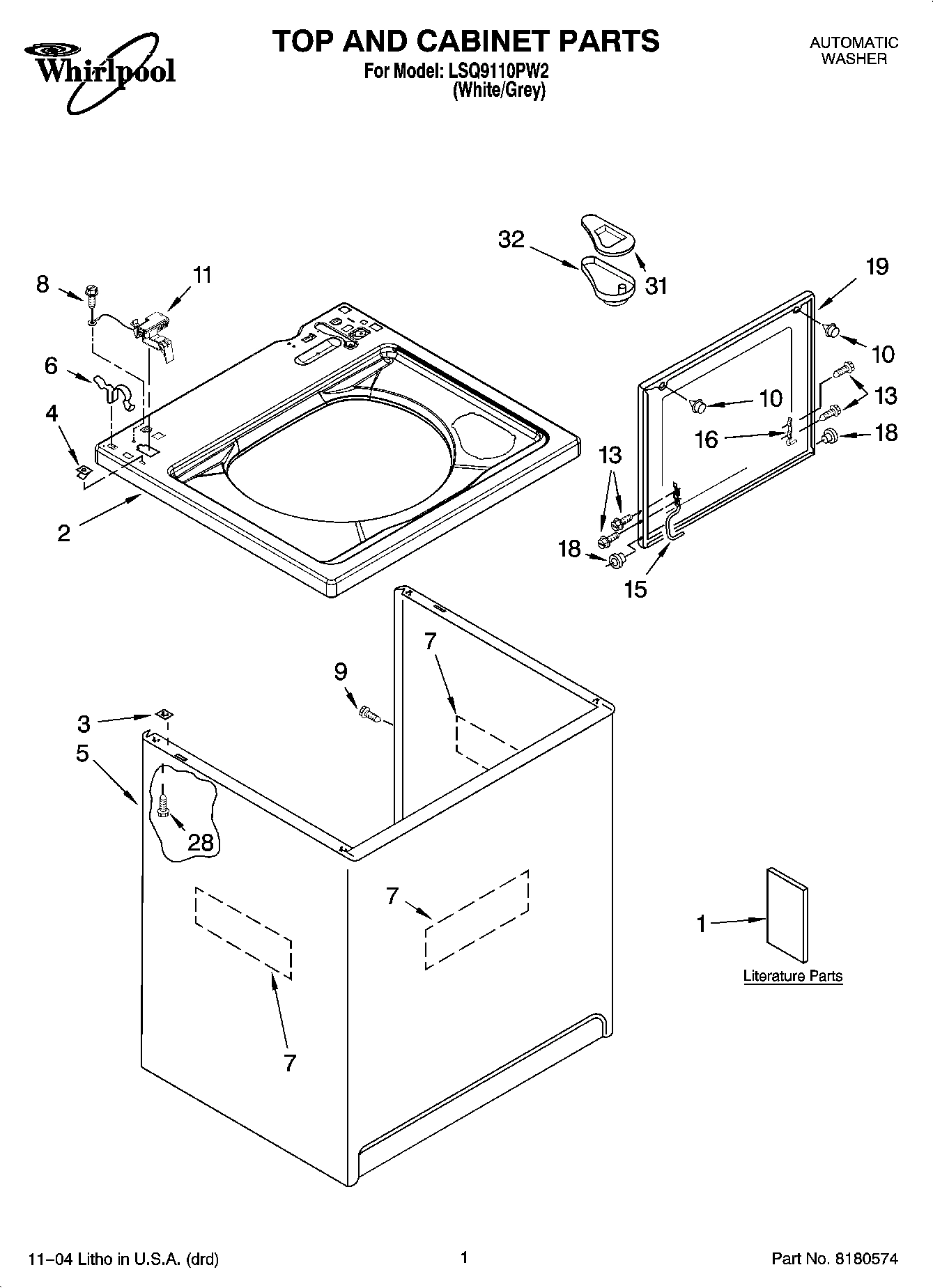 01 - TOP AND CABINET PARTS