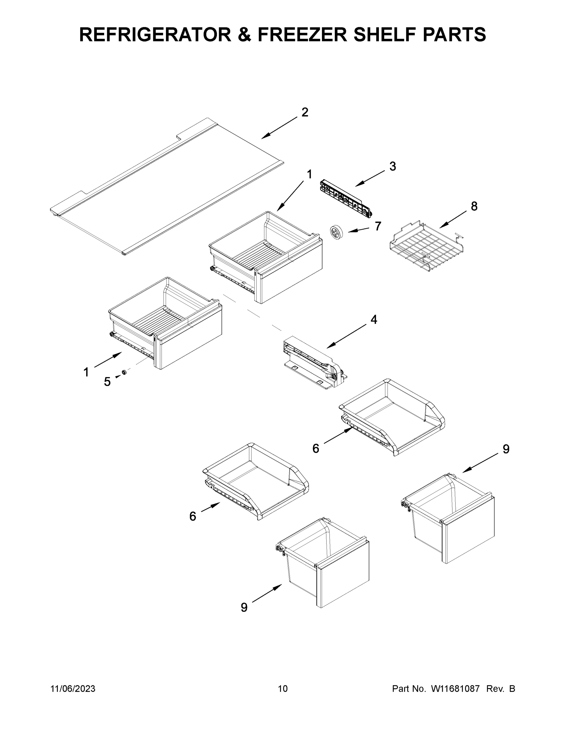 06 - REFRIGERATOR & FREEZER SHELF PARTS