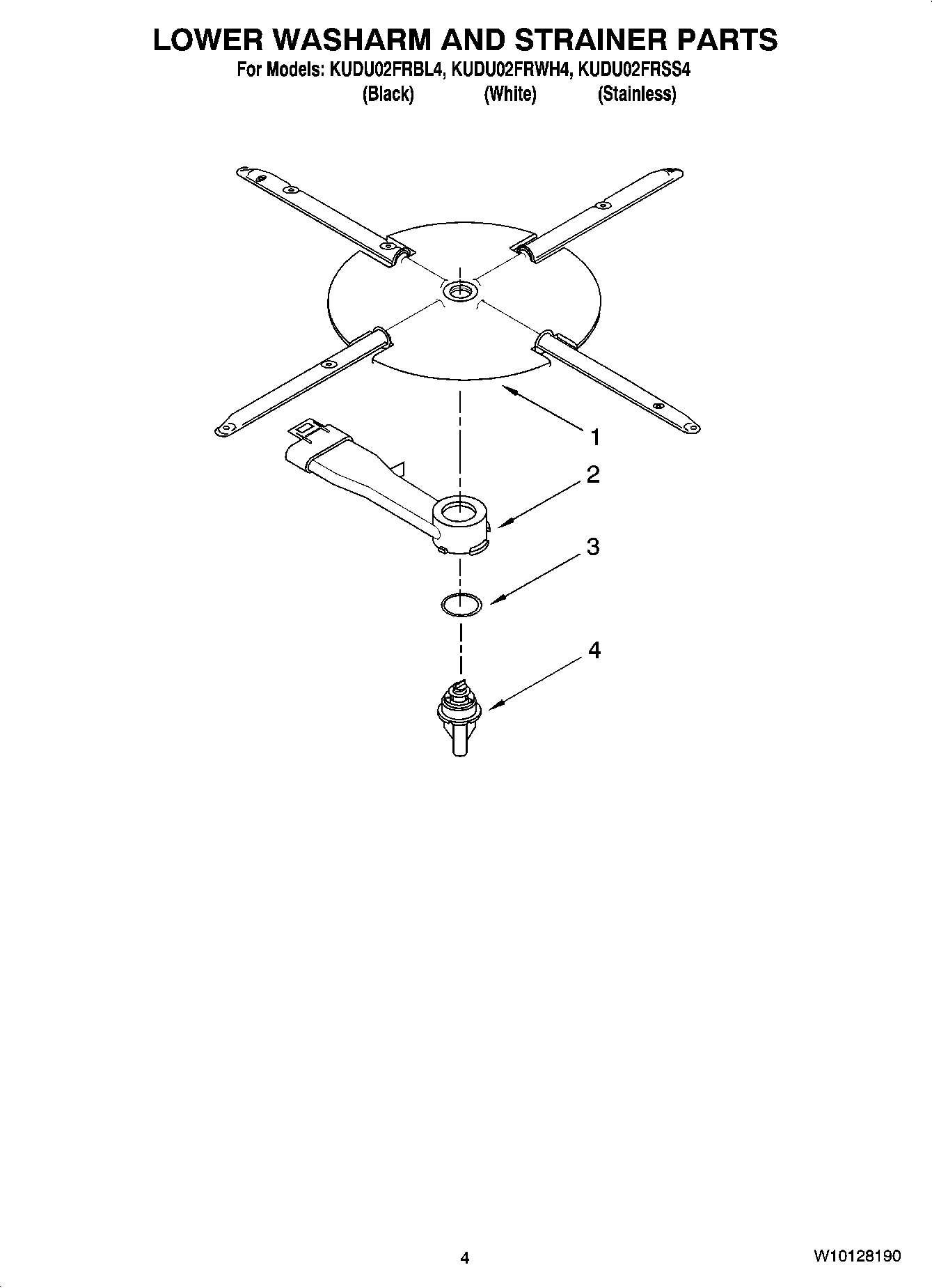 04 - LOWER WASHARM AND STRAINER PARTS