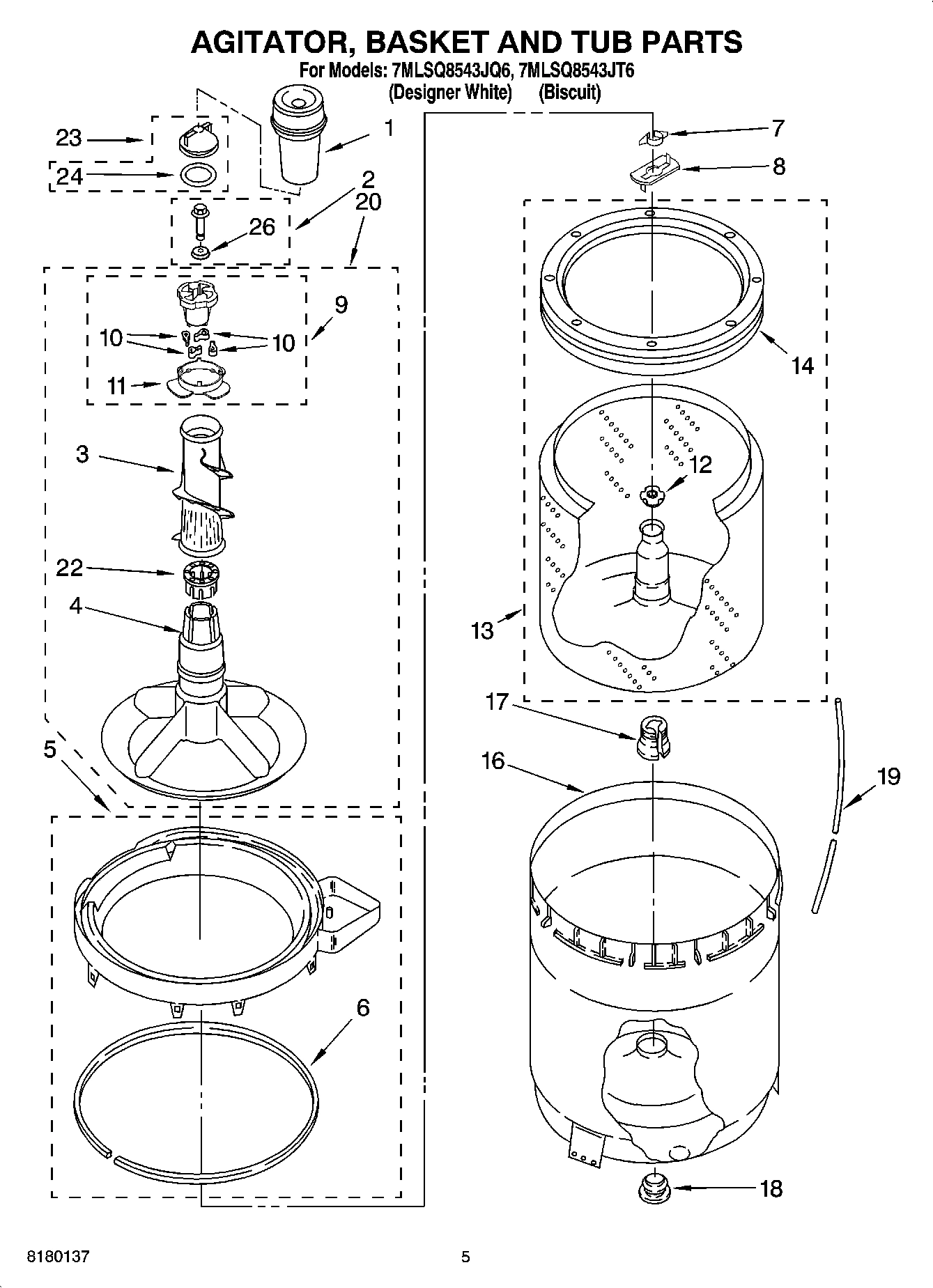 03 - AGITATOR, BASKET AND TUB PARTS