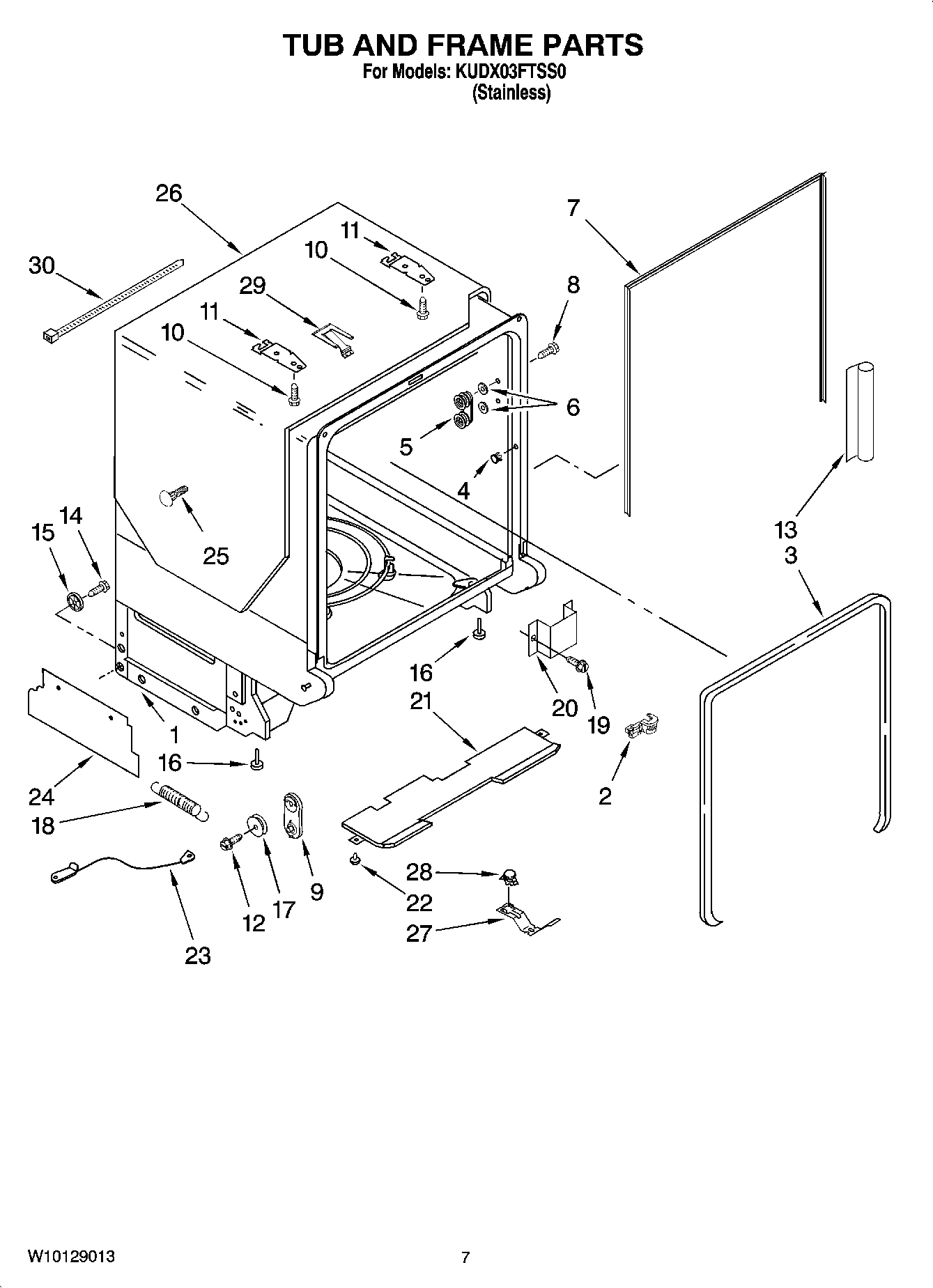 07 - TUB AND FRAME PARTS