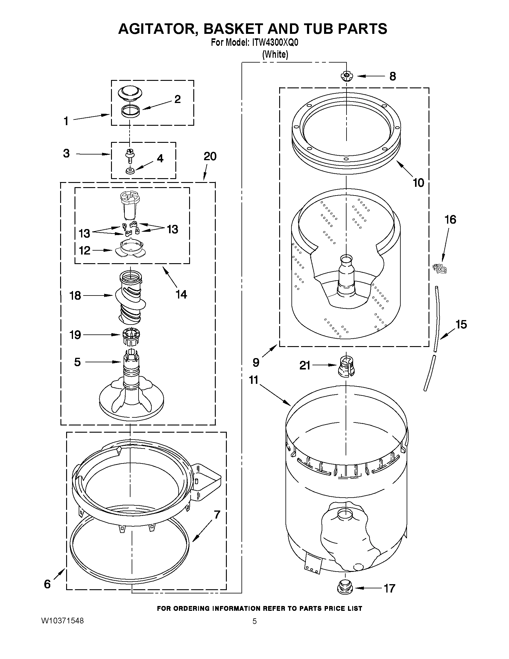 03 - AGITATOR, BASKET AND TUB PARTS