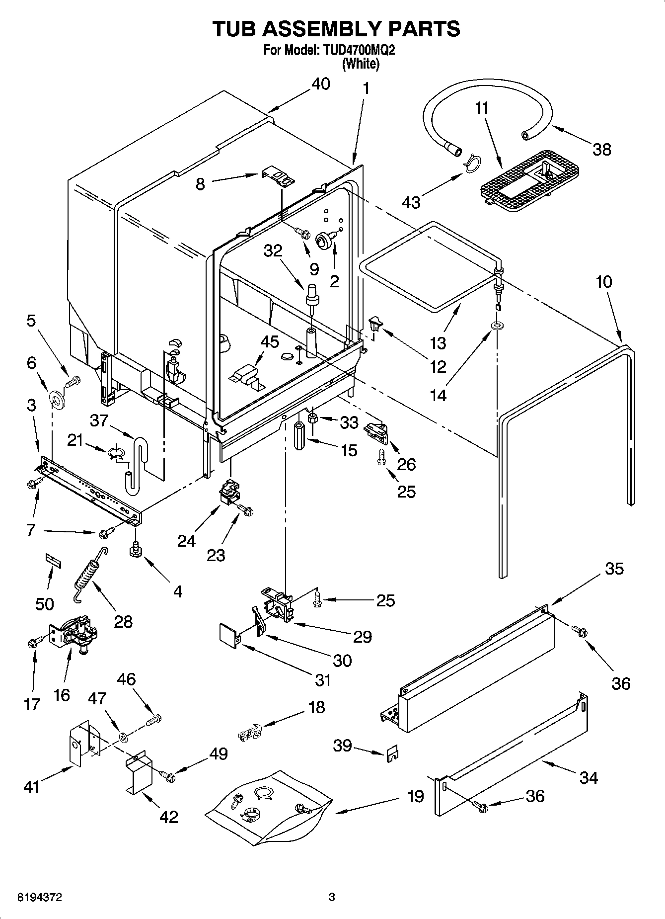 03 - TUB ASSEMBLY PARTS
