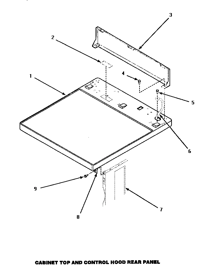 02 - CABINET TOP & CONTROL HOOD REAR PANEL