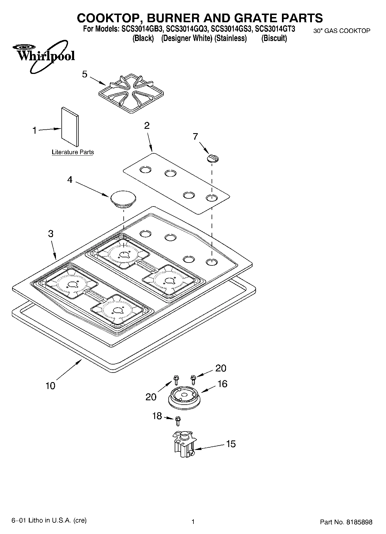 01 - COOKTOP, BURNER AND GRATE