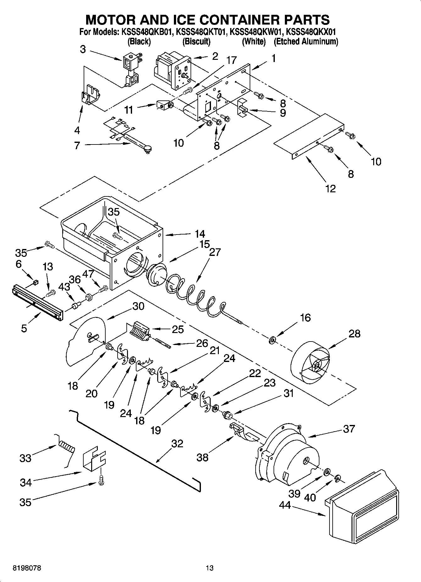 09 - MOTOR AND ICE CONTAINER PARTS