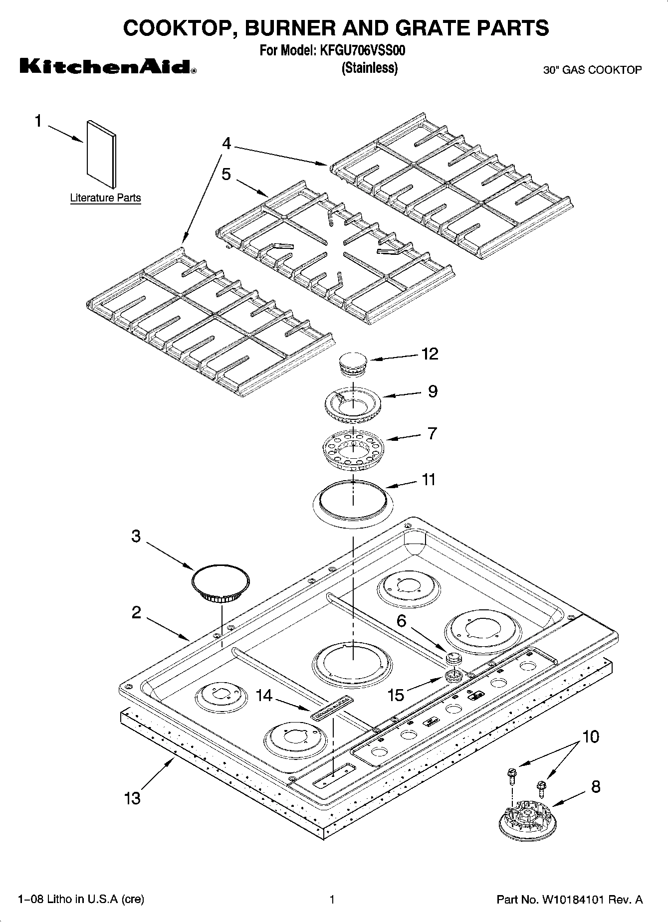 01 - COOKTOP, BURNER AND GRATE PARTS