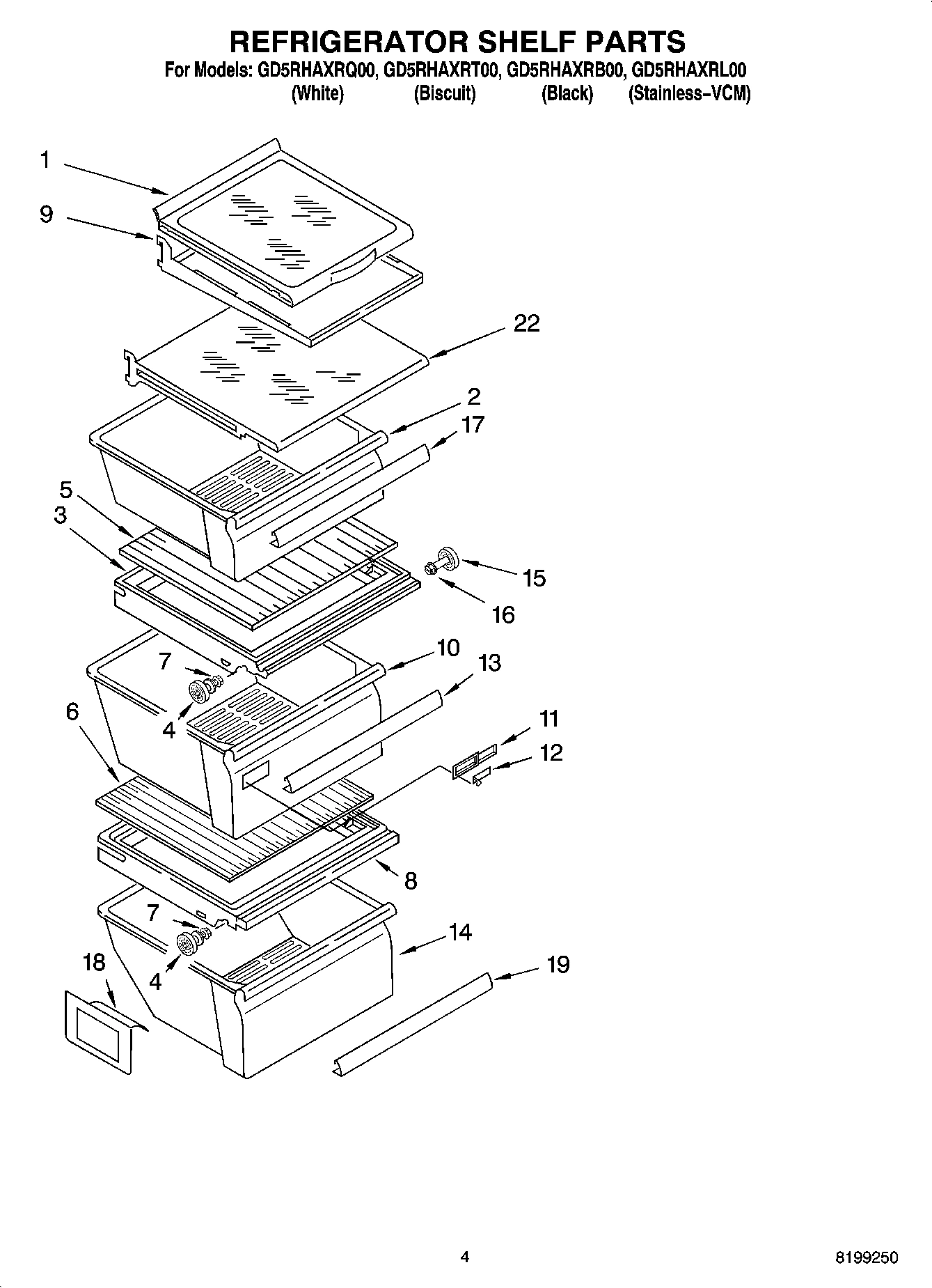 03 - REFRIGERATOR SHELF PARTS