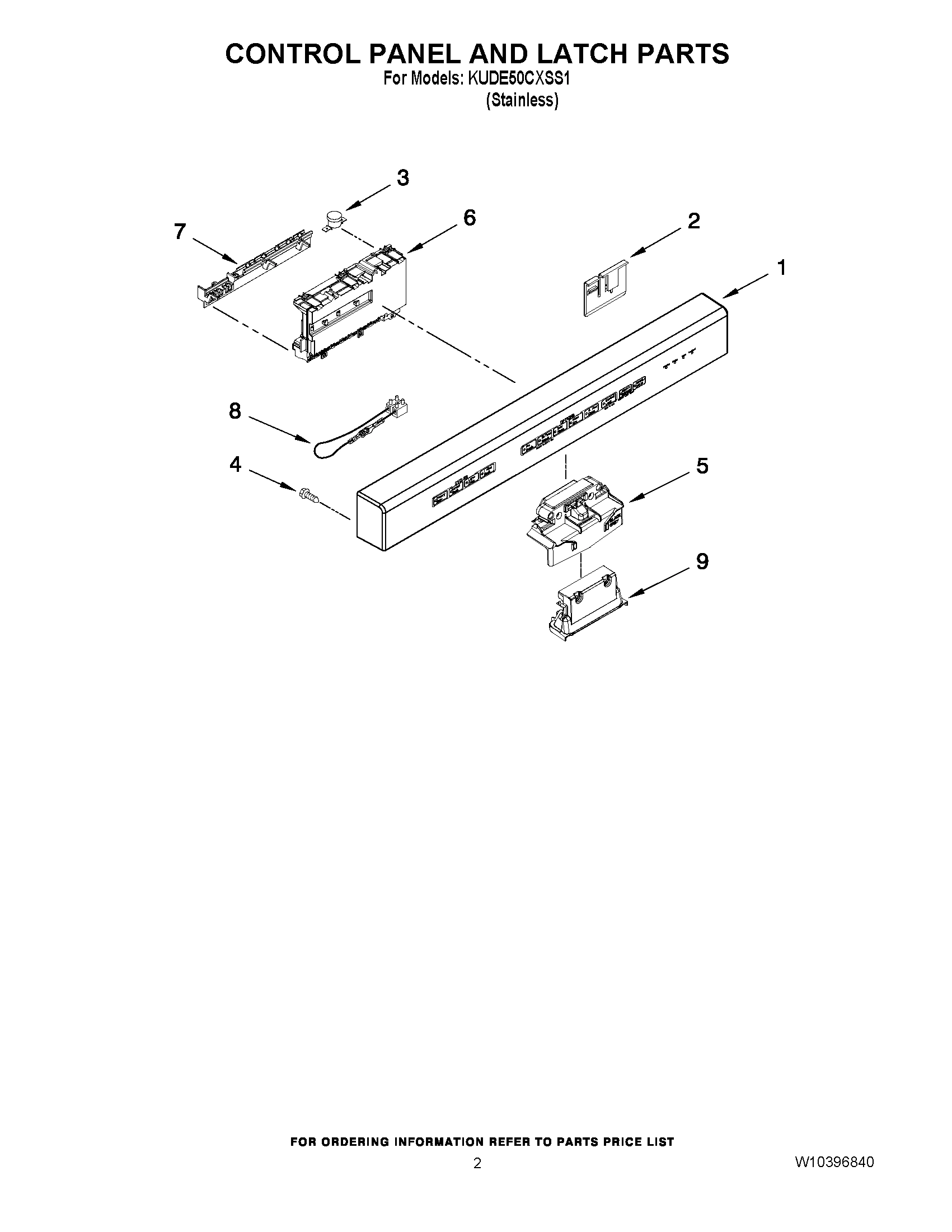 02 - CONTROL PANEL AND LATCH PARTS