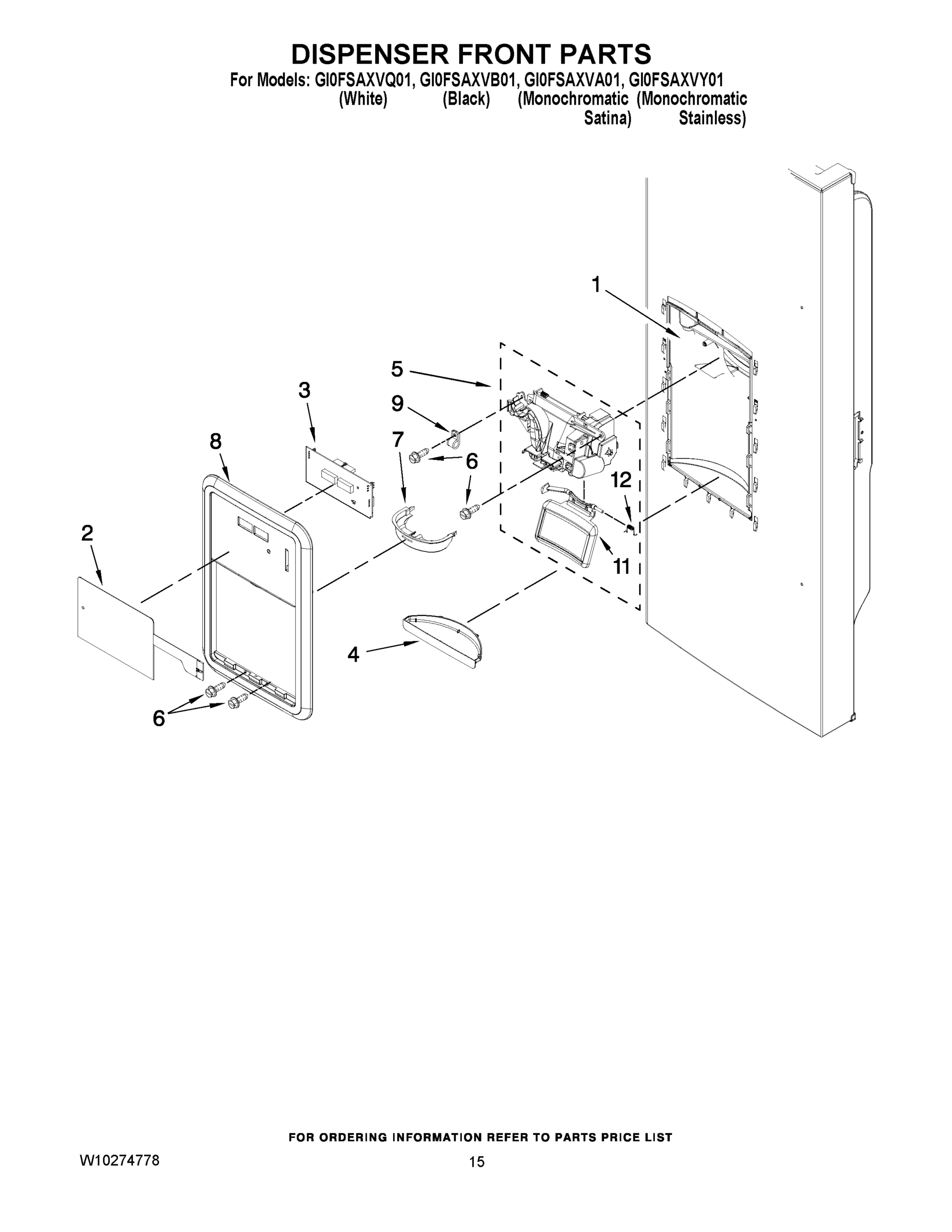 08 - DISPENSER FRONT PARTS