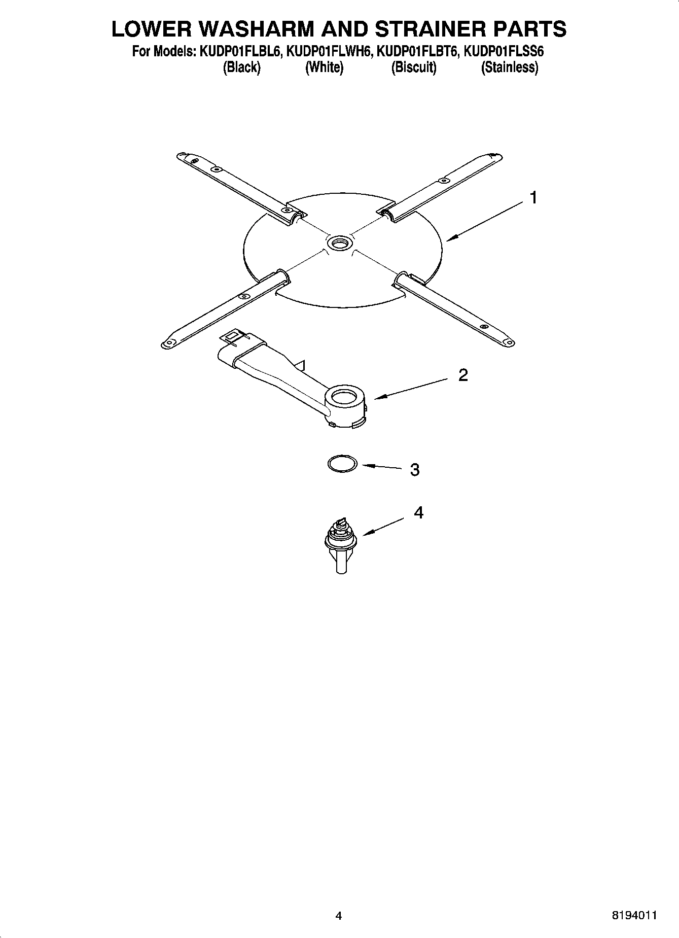 04 - LOWER WASHARM AND STRAINER PARTS