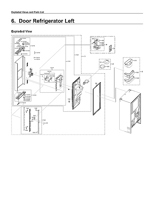 Left Refrigerator Door Parts