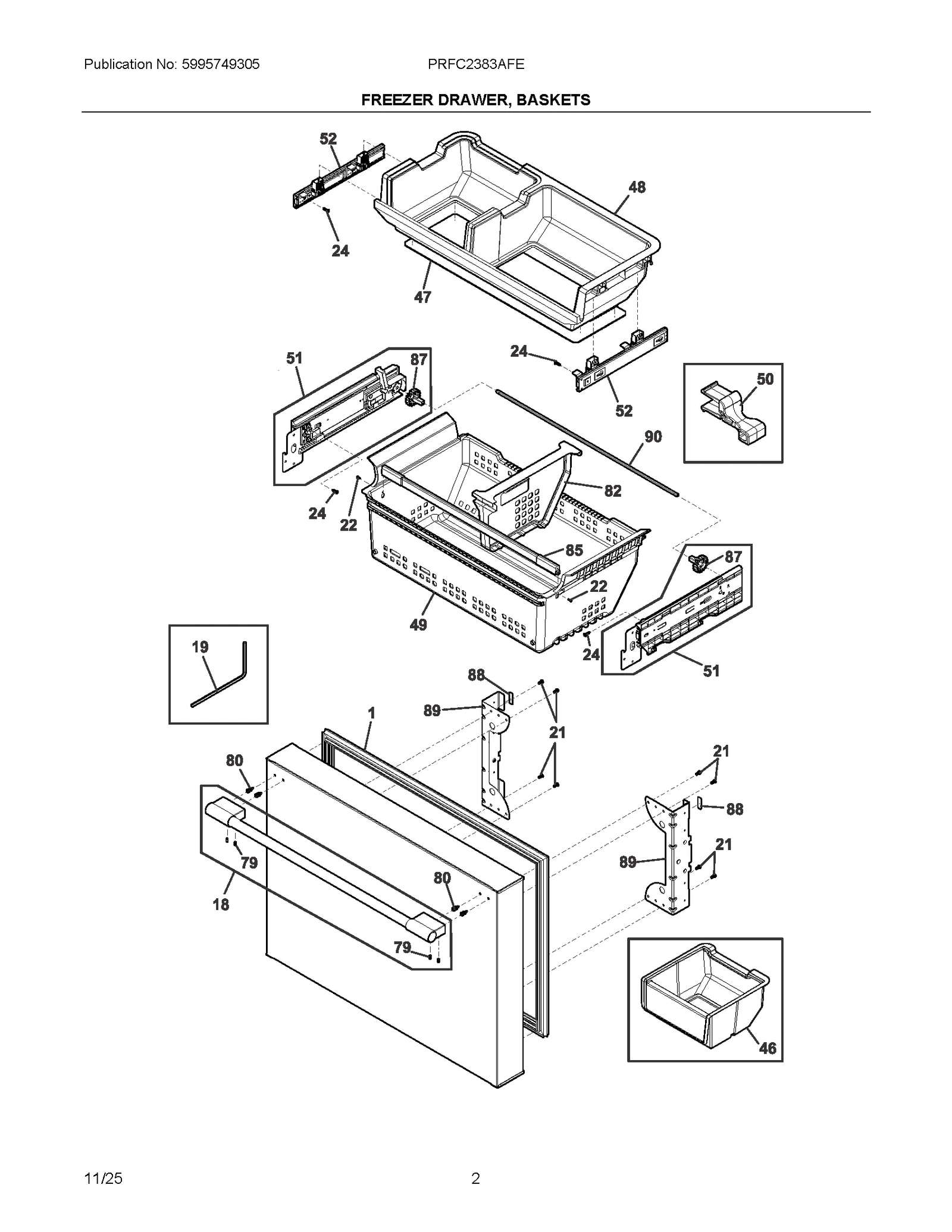 FREEZER DRAWER, BASKETS