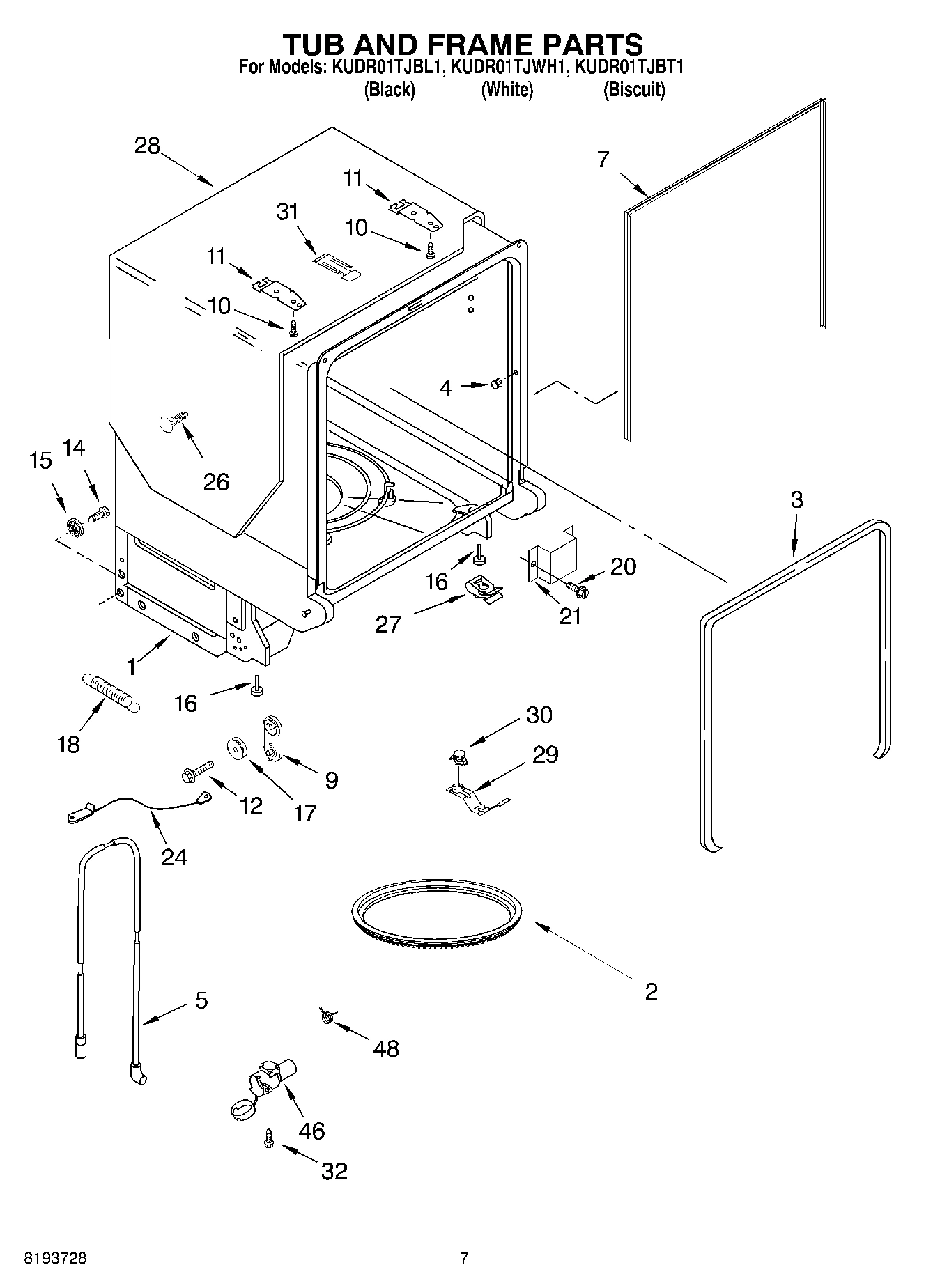 07 - TUB AND FRAME PARTS