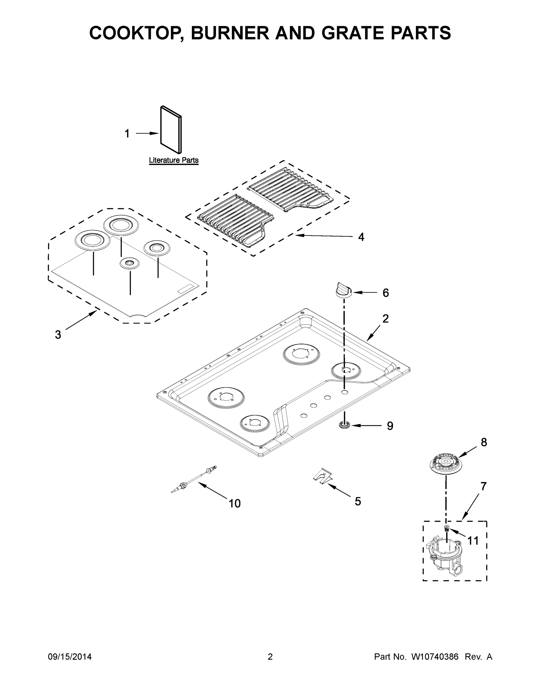02 - COOKTOP, BURNER AND GRATE PARTS
