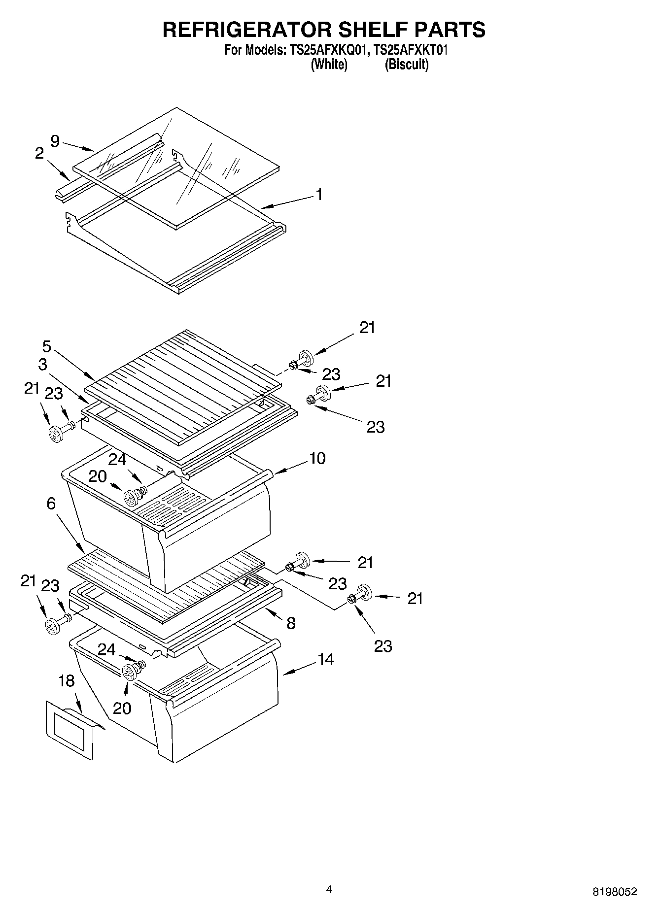 03 - REFRIGERATOR SHELF PARTS
