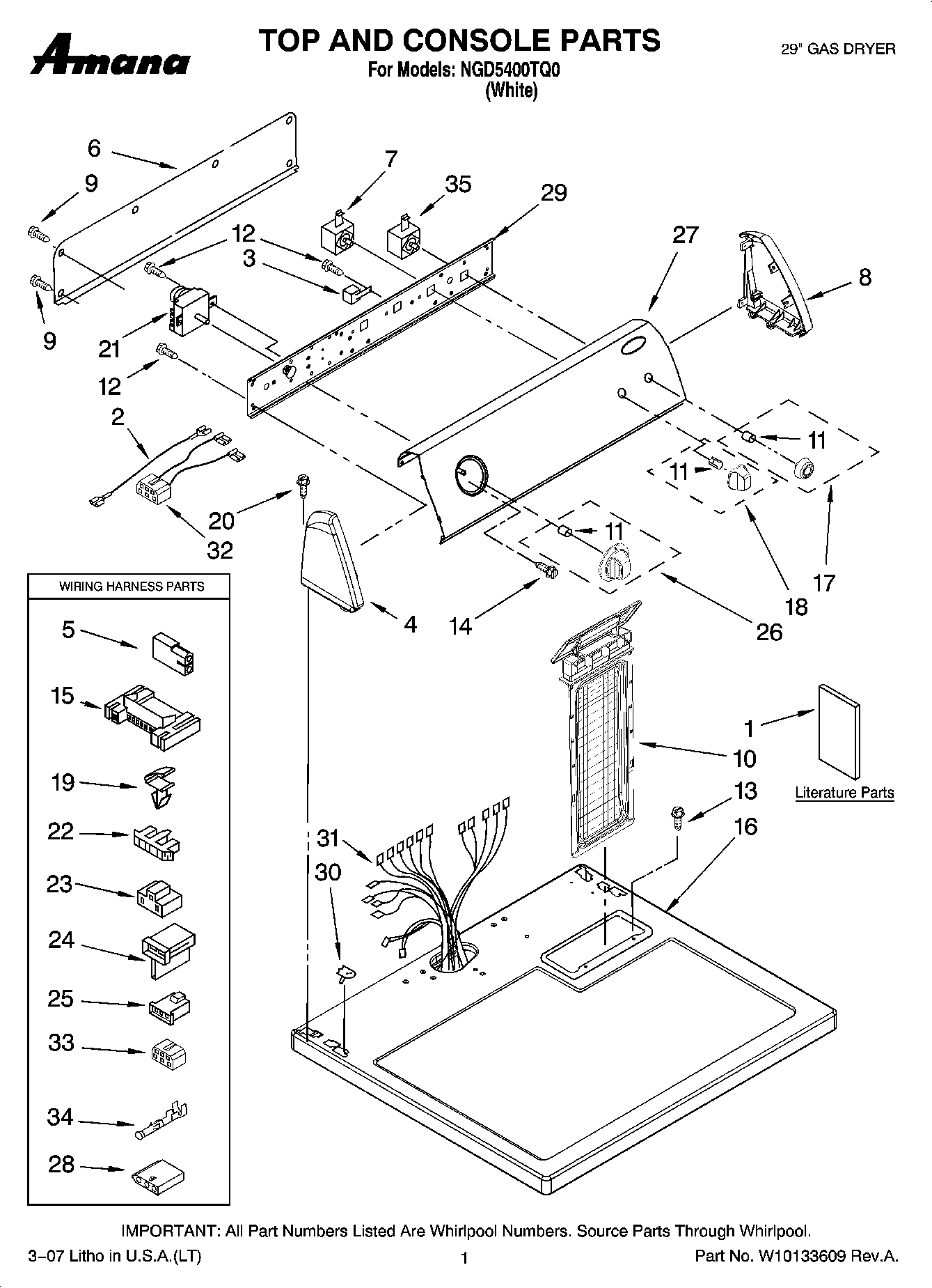 01 - TOP AND CONSOLE PARTS