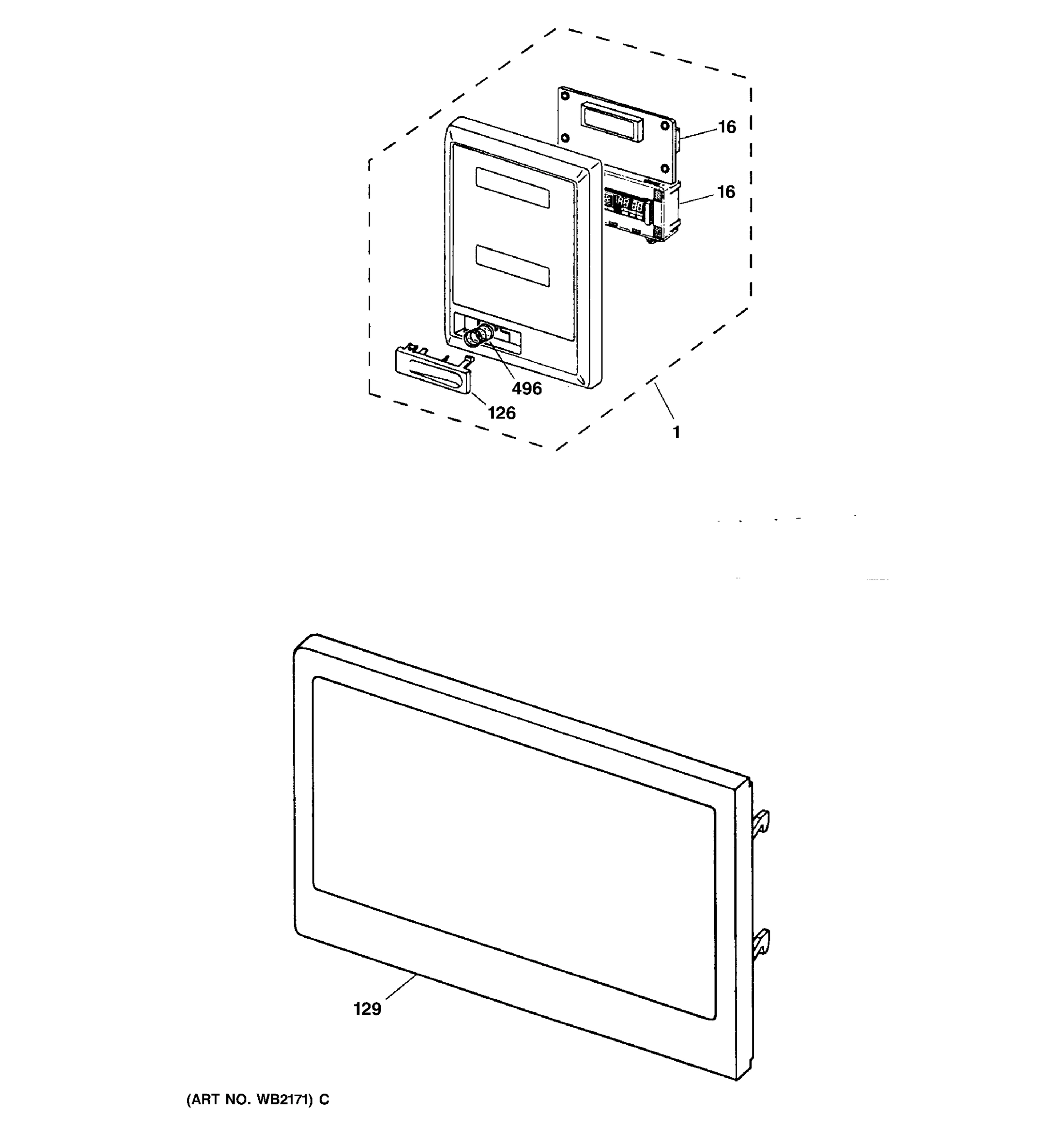 MICROWAVE CONTROL PANEL & DOOR