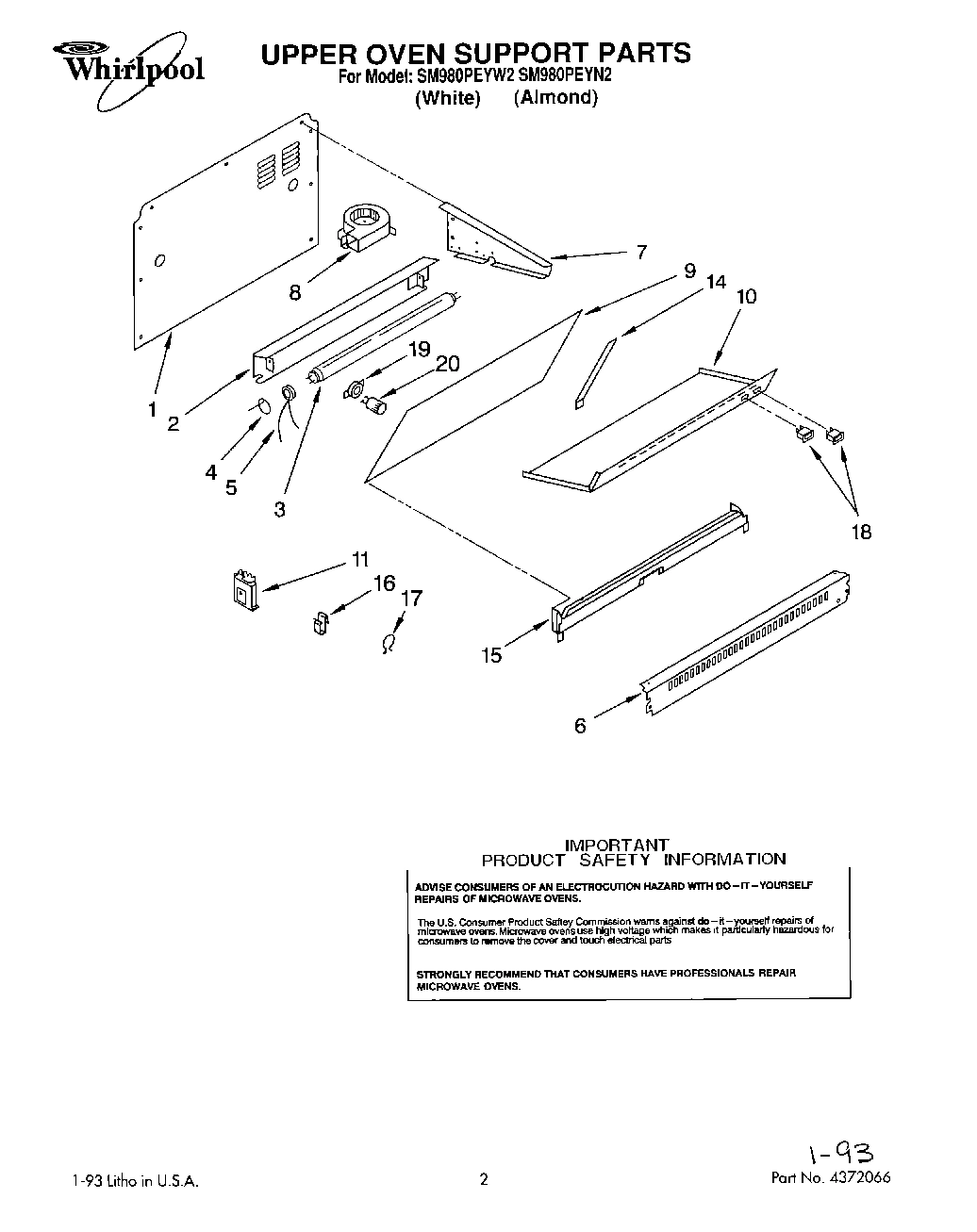 01 - UPPER OVEN SUPPORT