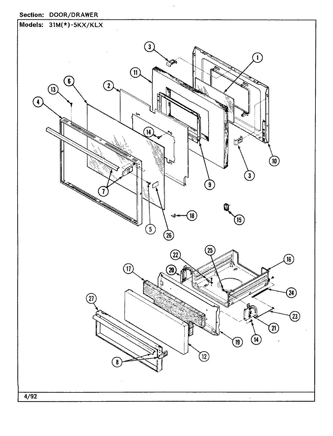 03 - DOOR/DRAWER (31Mx-5KX, 31Mx-5KLX)