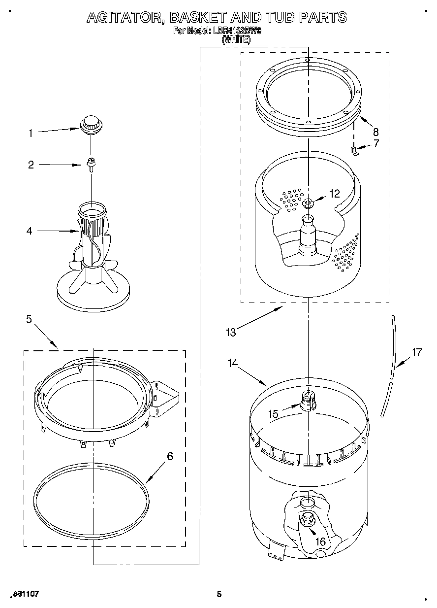 04 - AGITATOR, BASKET AND TUB