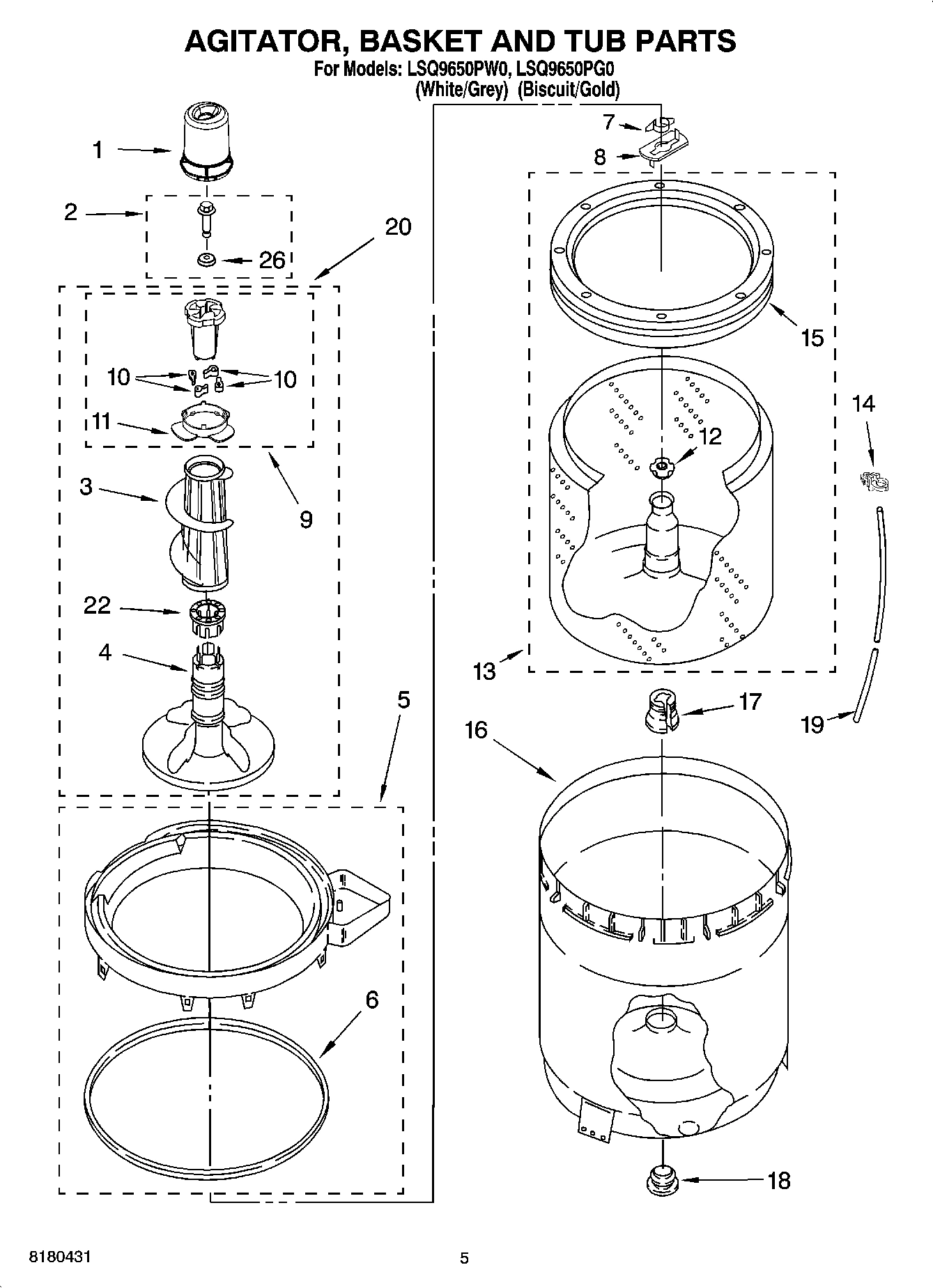 03 - AGITATOR, BASKET AND TUB PARTS