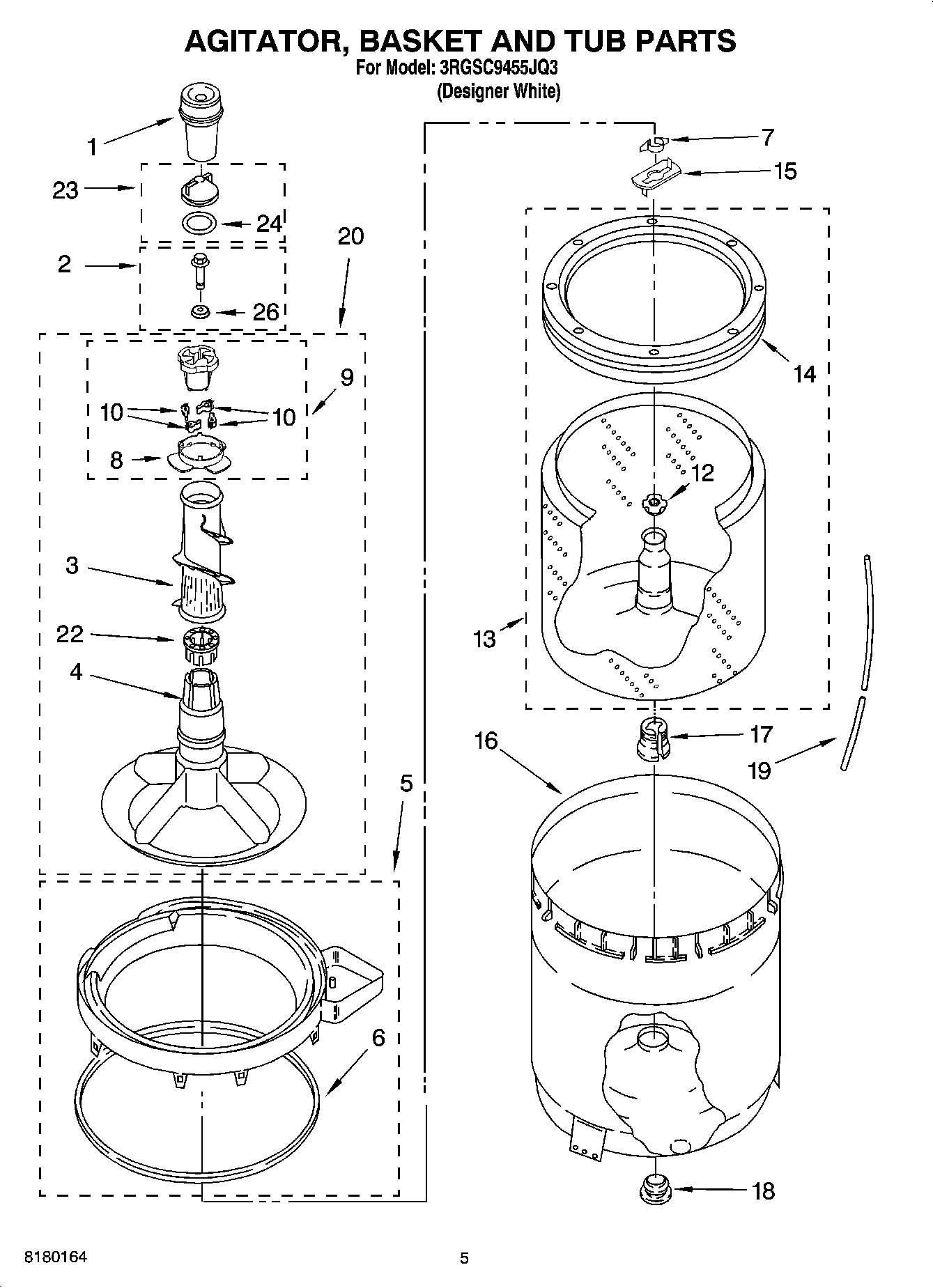03 - AGITATOR, BASKET AND TUB PARTS