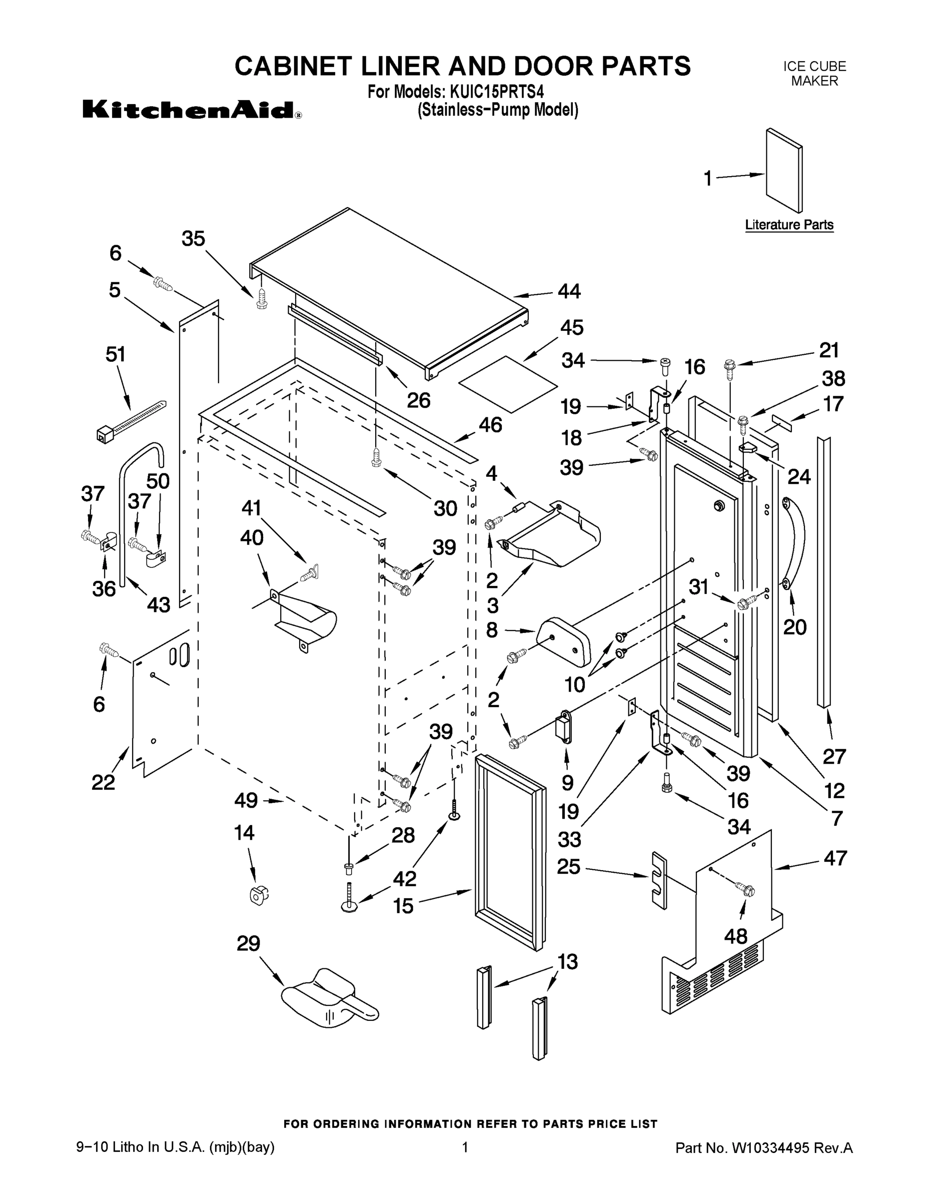 01 - CABINET LINER AND DOOR PARTS