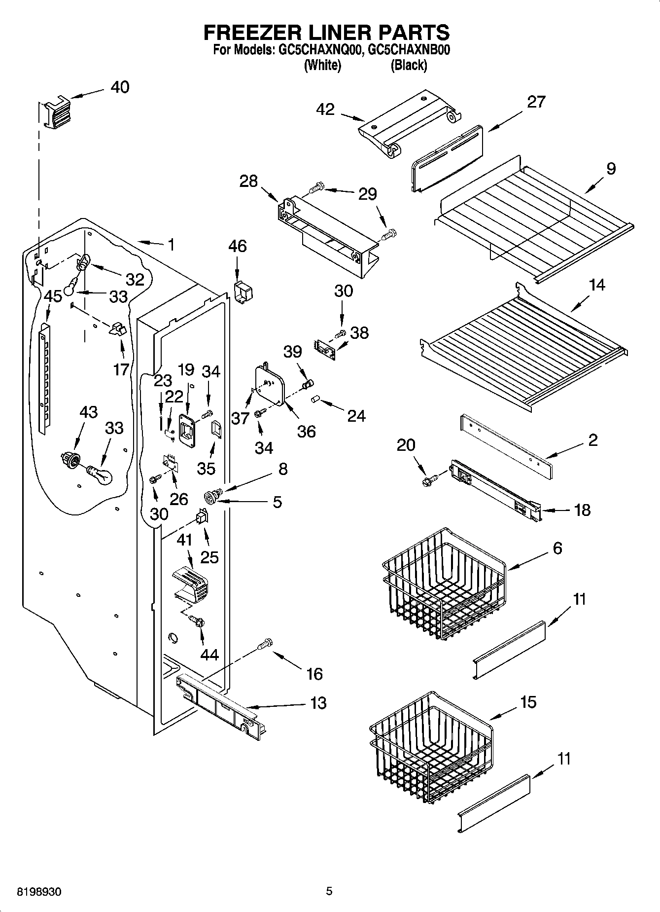 04 - FREEZER LINER PARTS