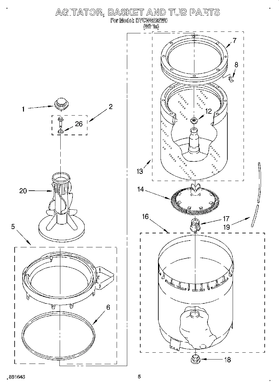 03 - AGITATOR, BASKET AND TUB