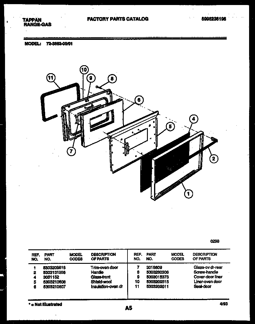 05 - LOWER OVEN DOOR PARTS