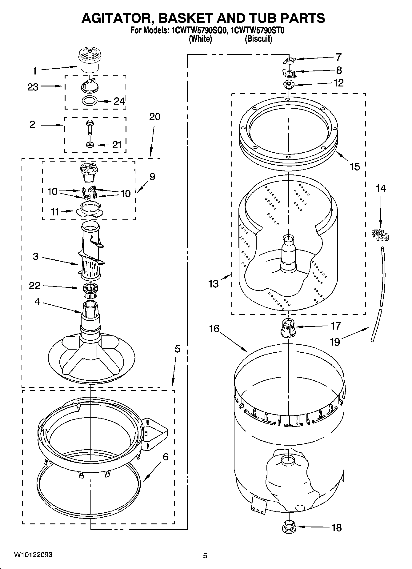 03 - AGITATOR, BASKET AND TUB PARTS