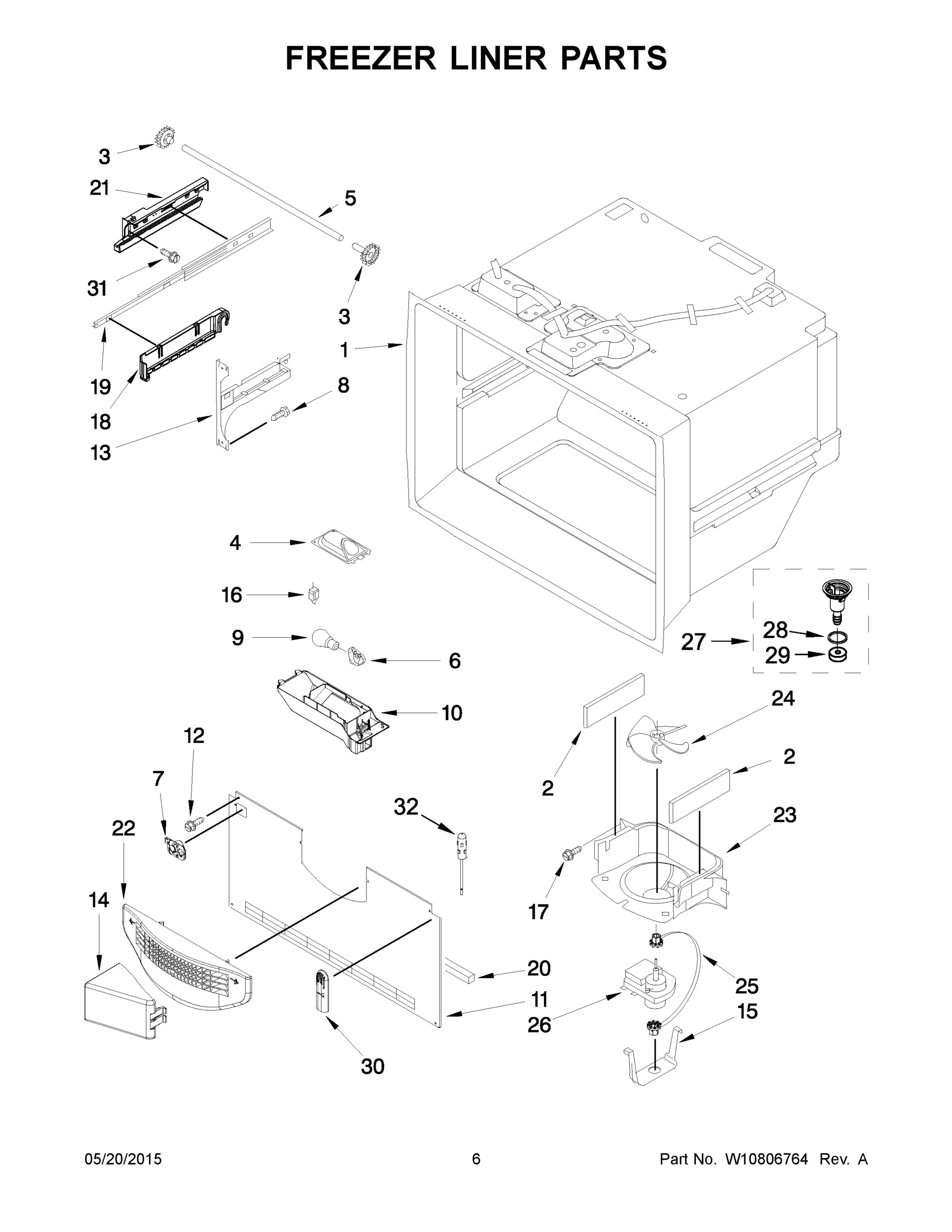 04 - FREEZER LINER PARTS
