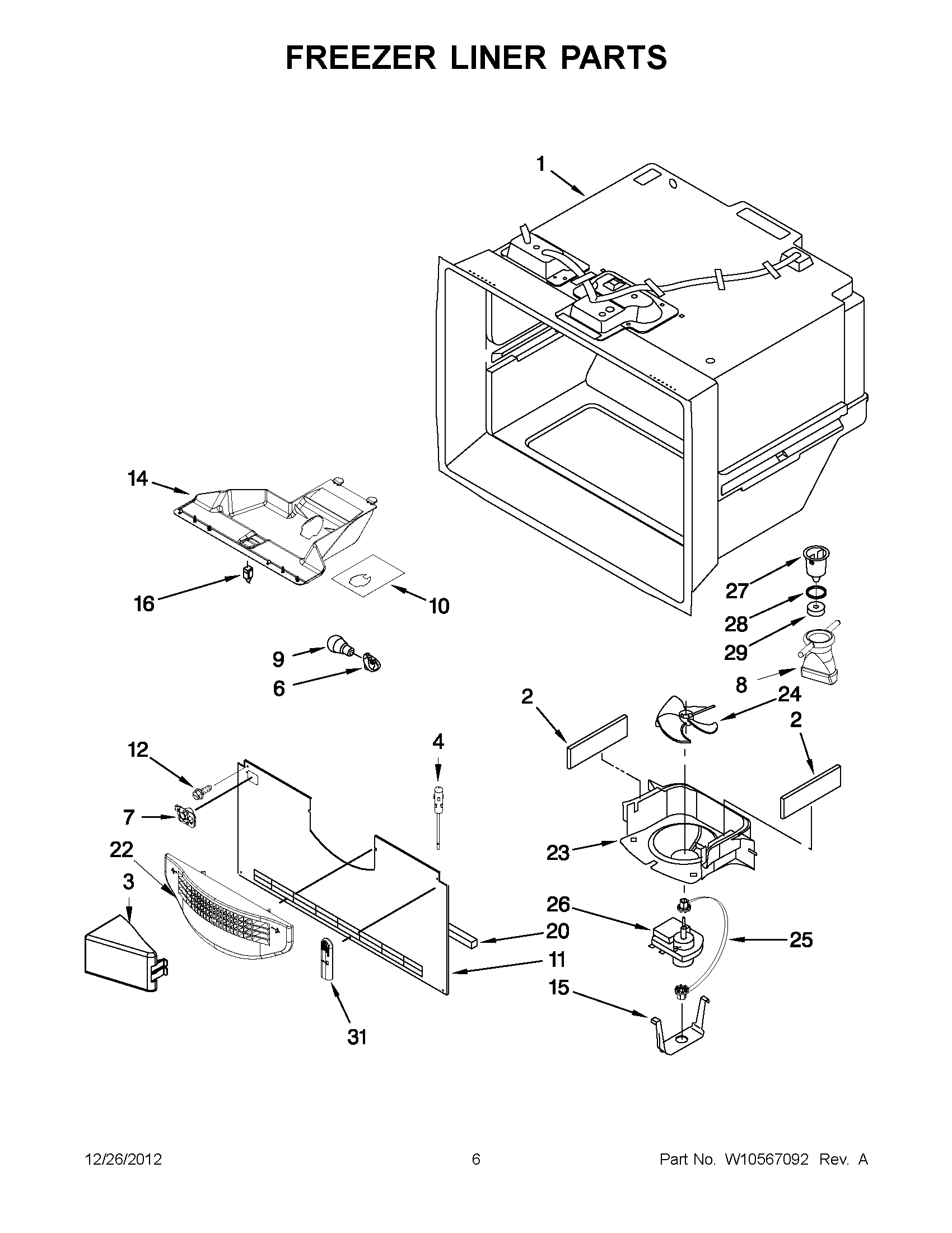 03 - FREEZER LINER PARTS