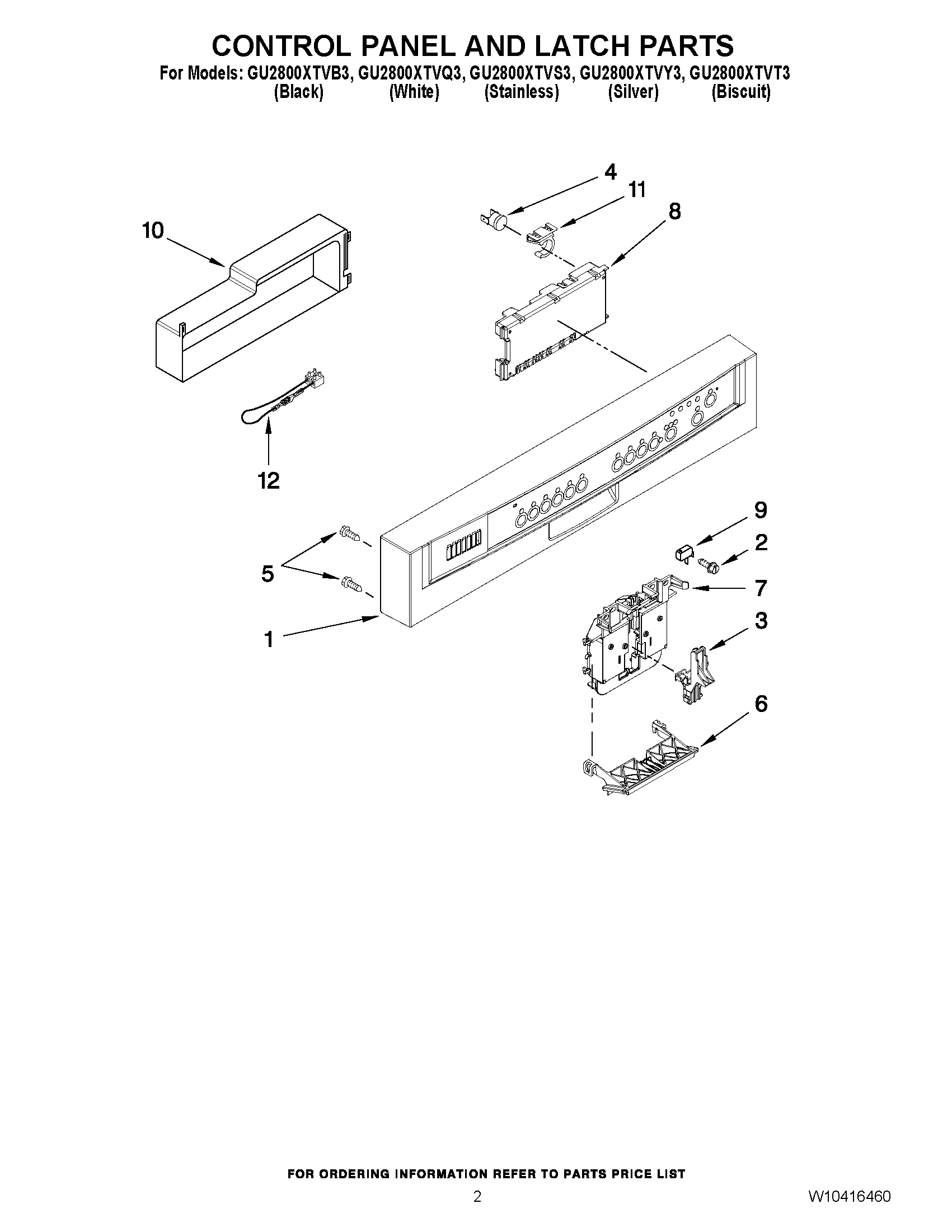02 - CONTROL PANEL AND LATCH PARTS