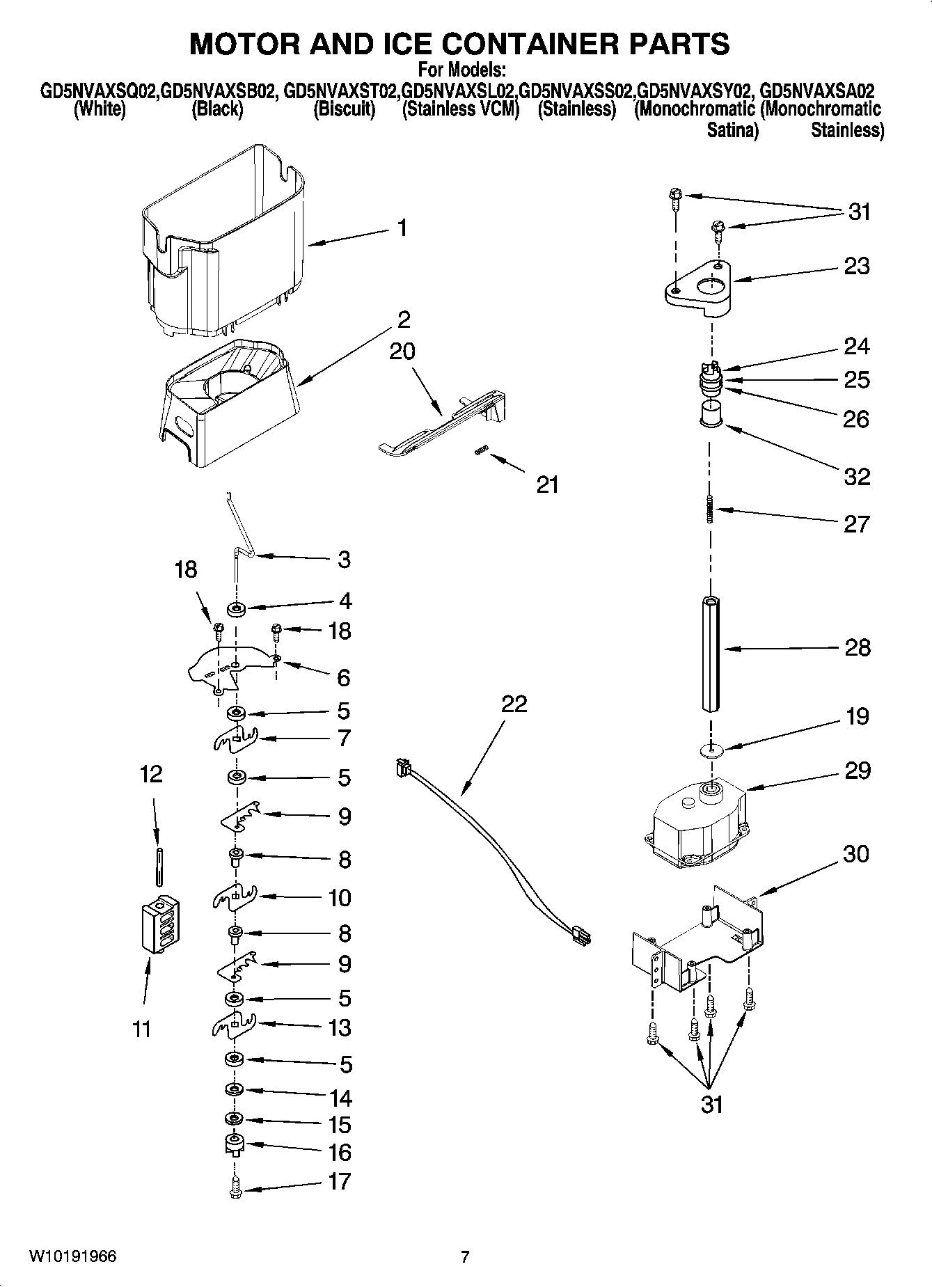 05 - MOTOR AND ICE CONTAINER PARTS