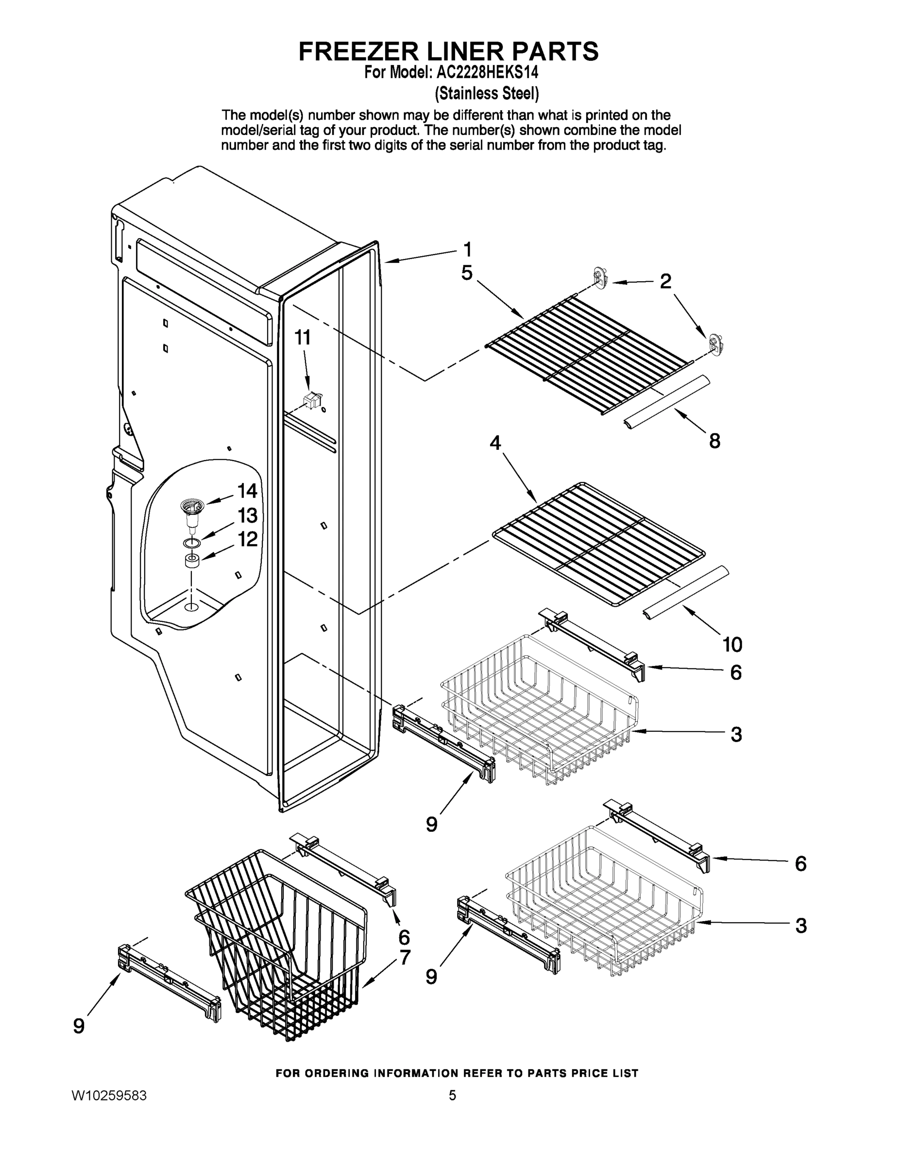 04 - FREEZER LINER PARTS