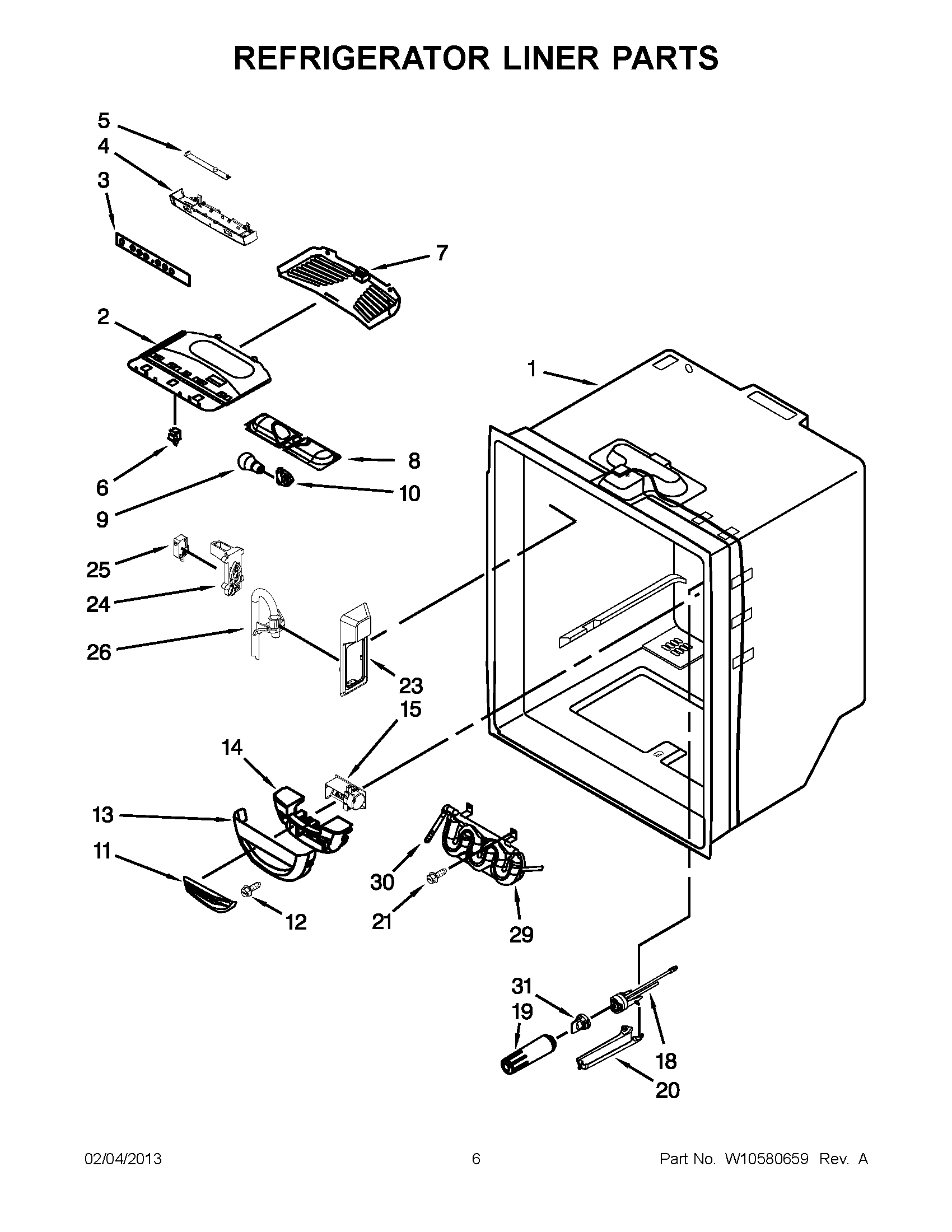 03 - REFRIGERATOR LINER PARTS