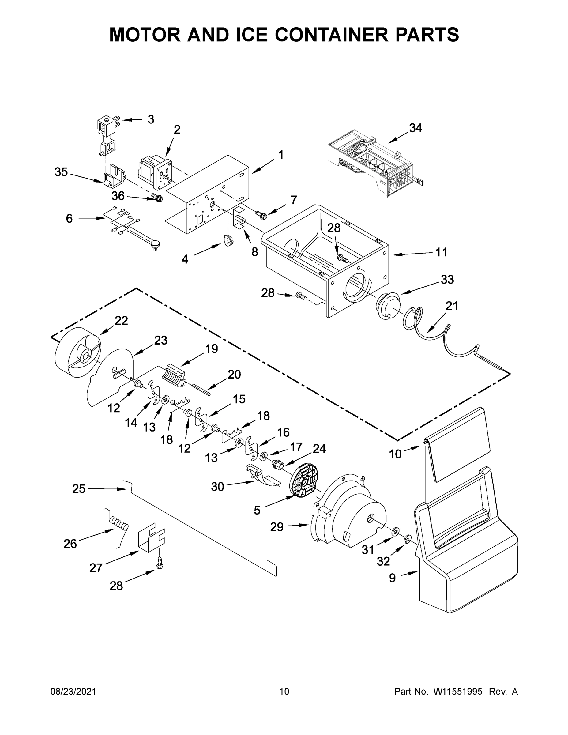 06 - MOTOR AND ICE CONTAINER PARTS