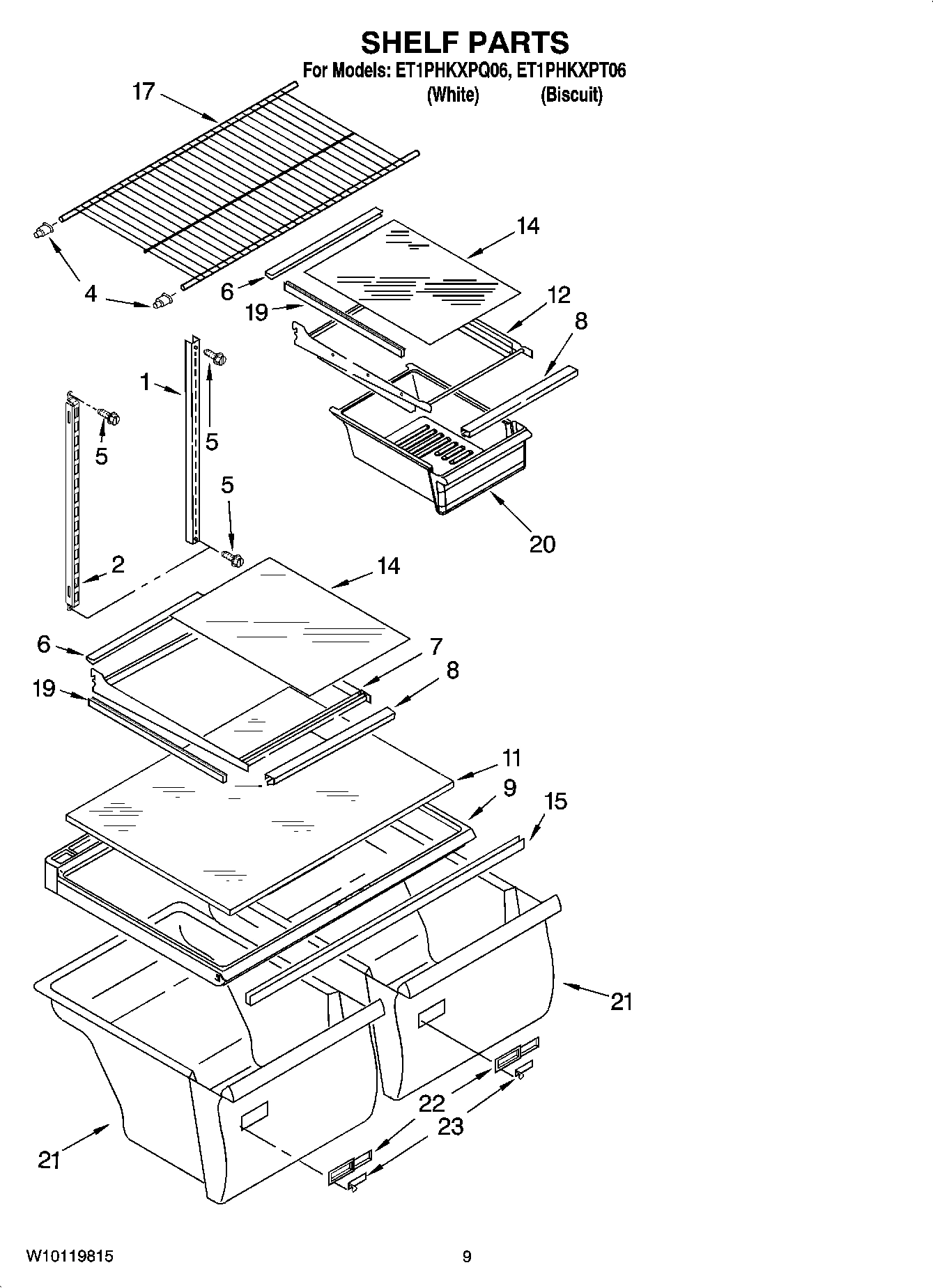 05 - SHELF PARTS, OPTIONAL PARTS (NOT INCLUDED)