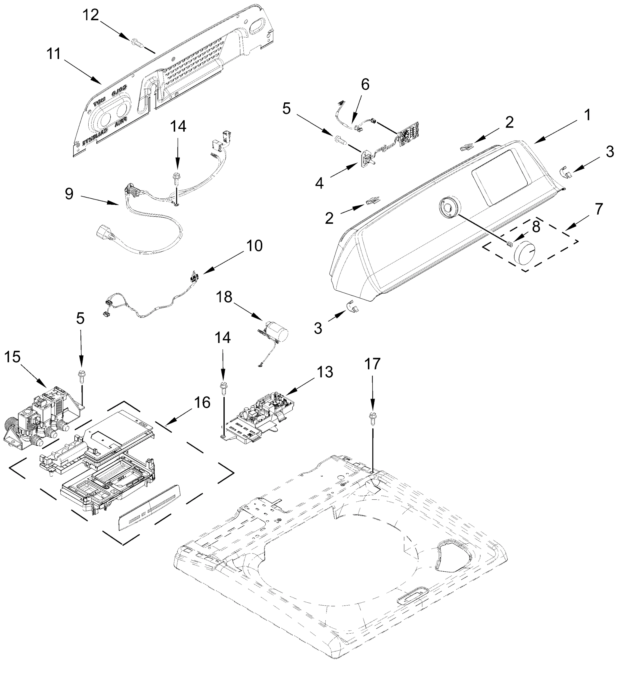 CONSOLE AND WATER INLET PARTS