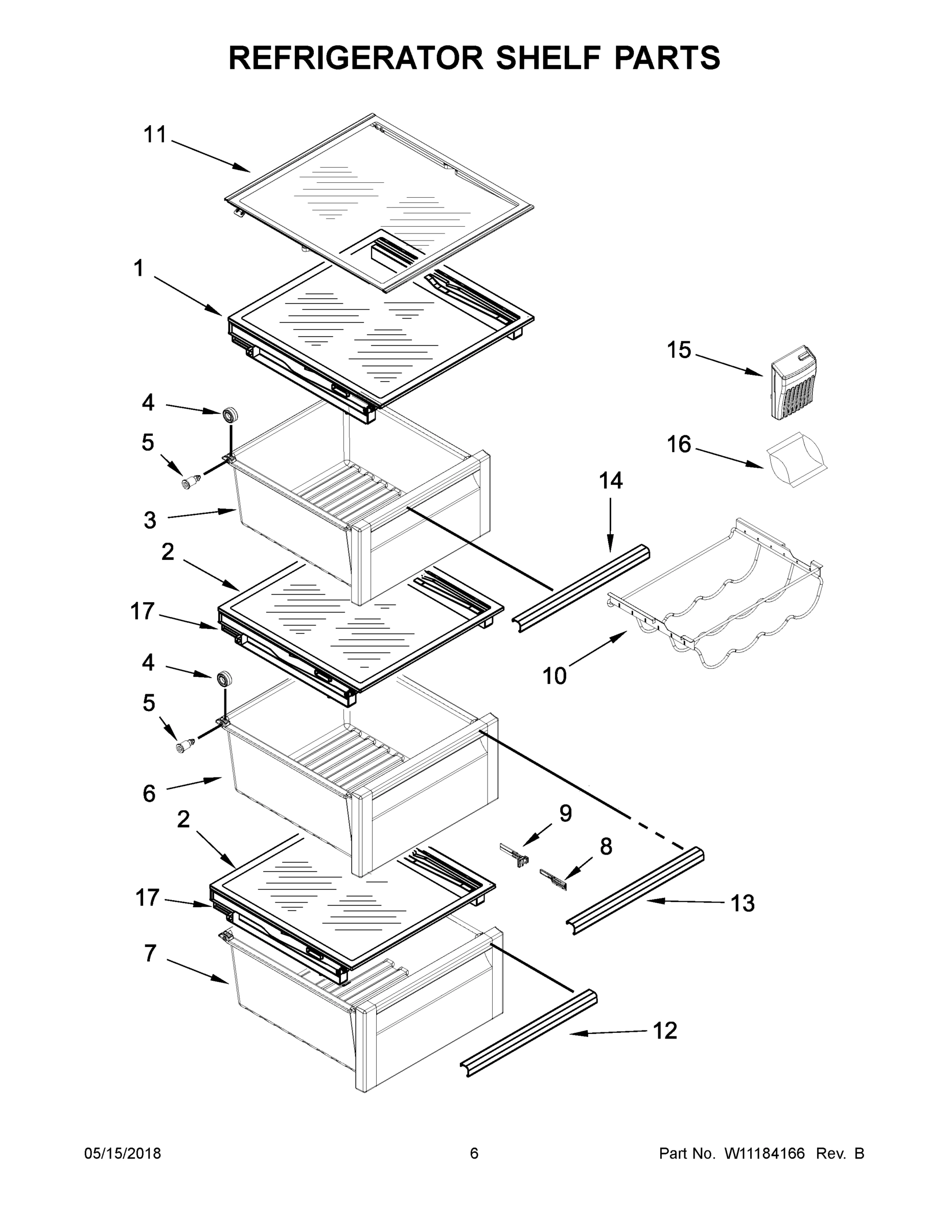 04 - REFRIGERATOR SHELF PARTS