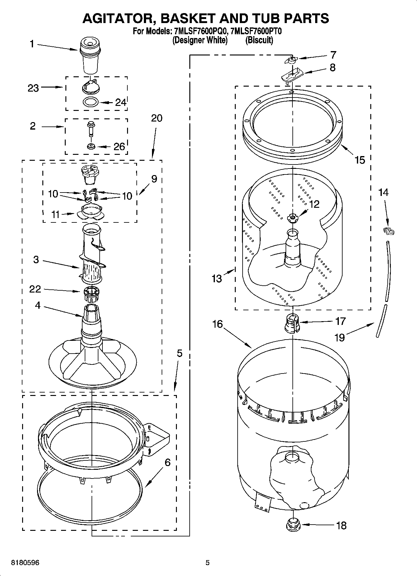 03 - AGITATOR, BASKET AND TUB PARTS
