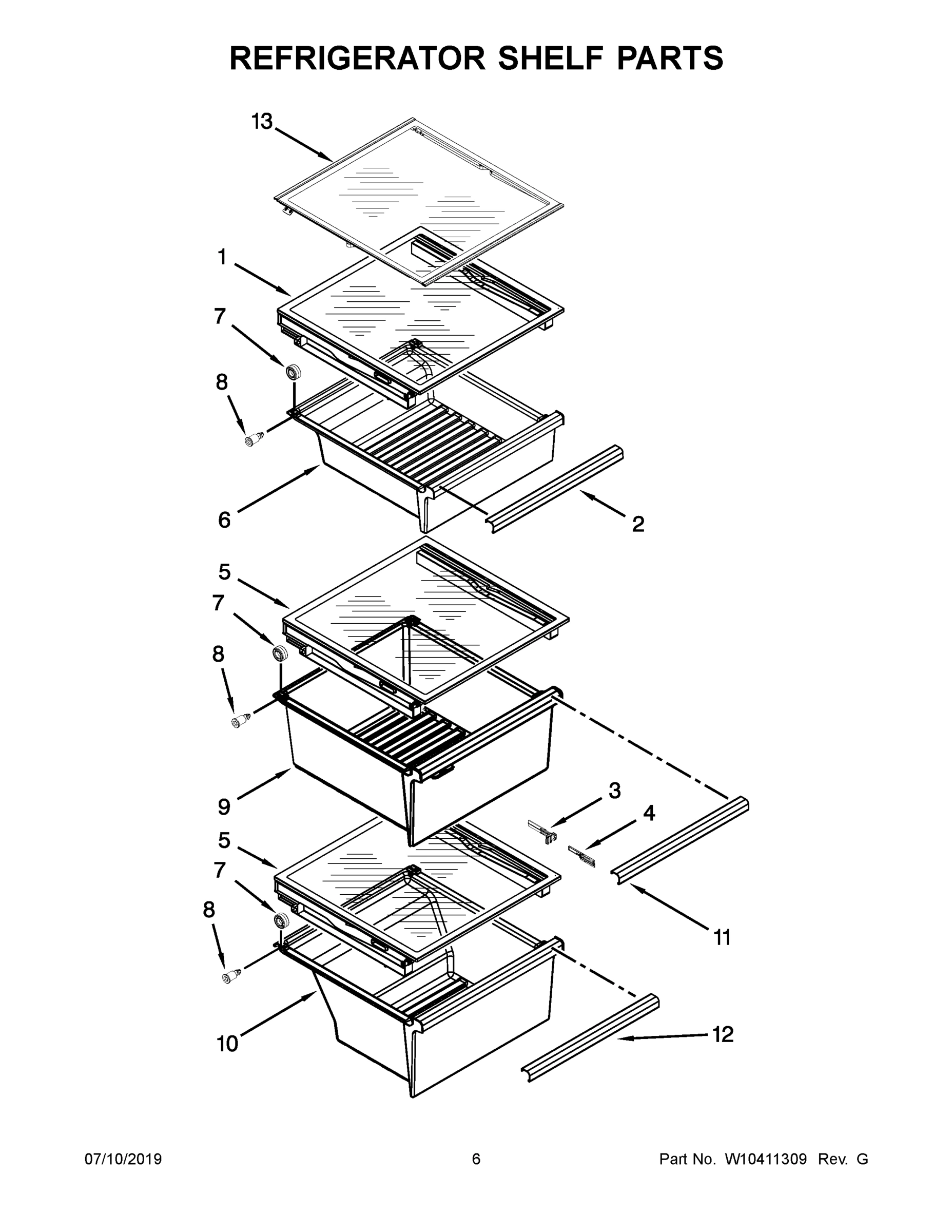 04 - REFRIGERATOR SHELF PARTS