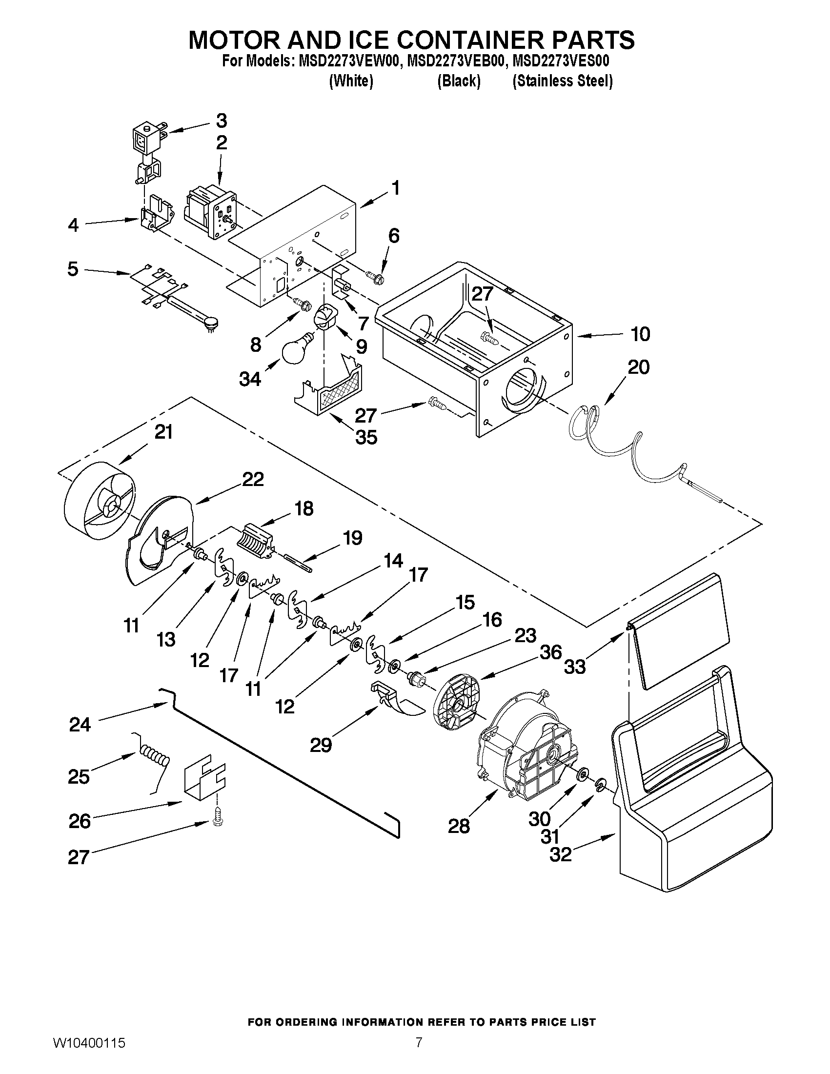 05 - MOTOR AND ICE CONTAINER PARTS