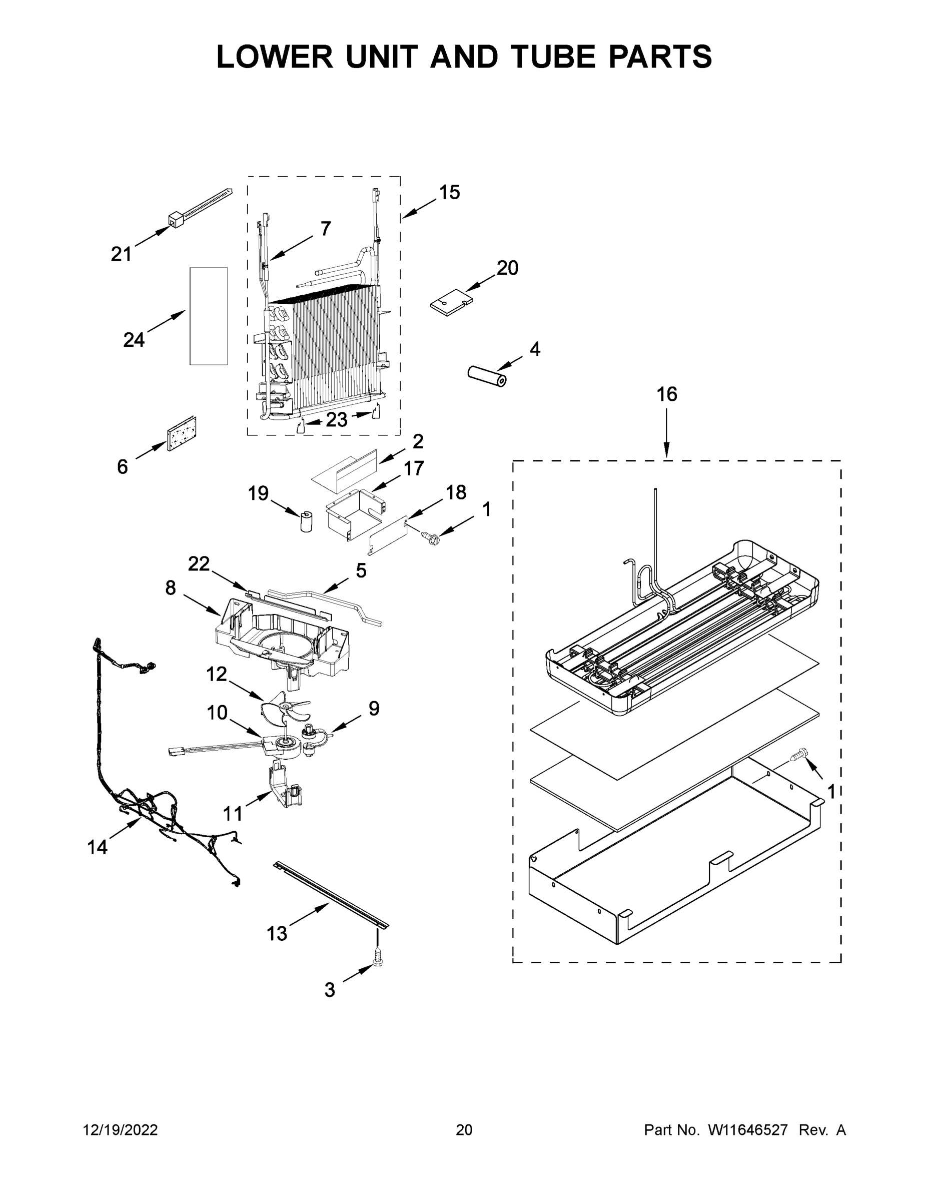 11 - LOWER UNIT AND TUBE PARTS