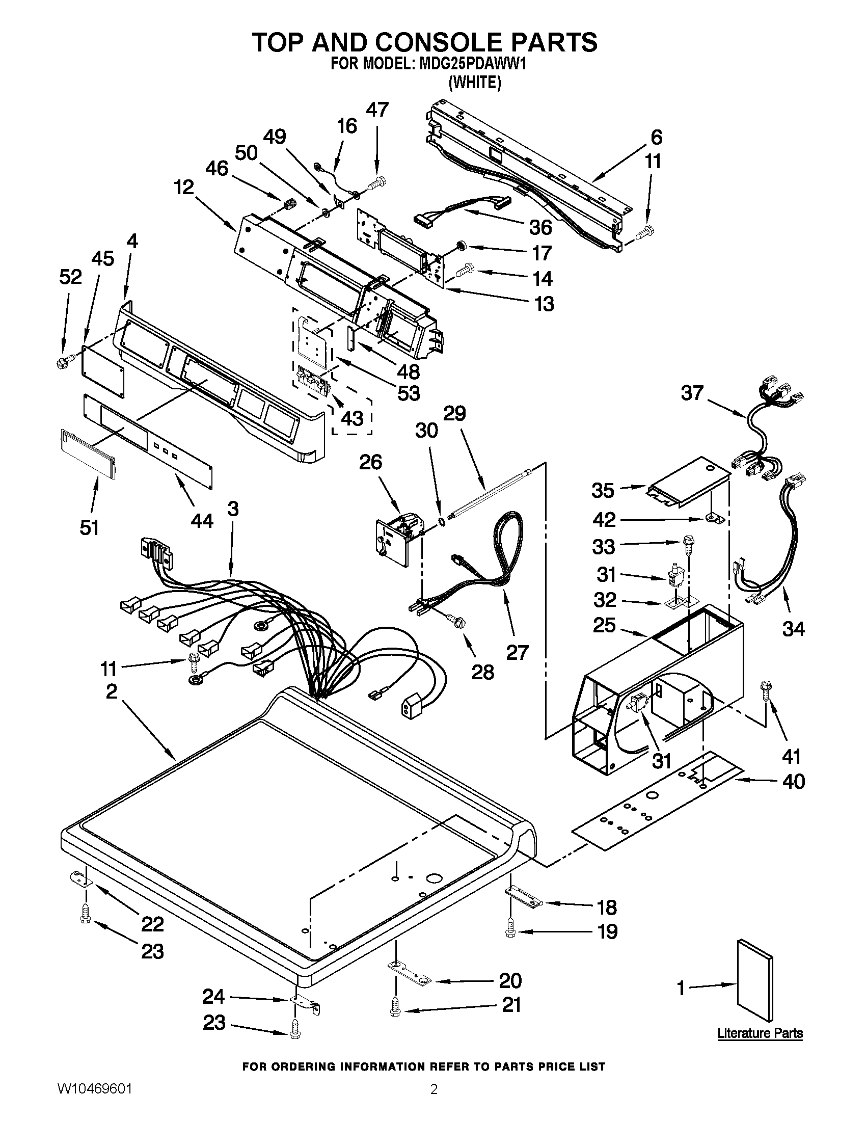 01 - TOP AND CONSOLE PARTS