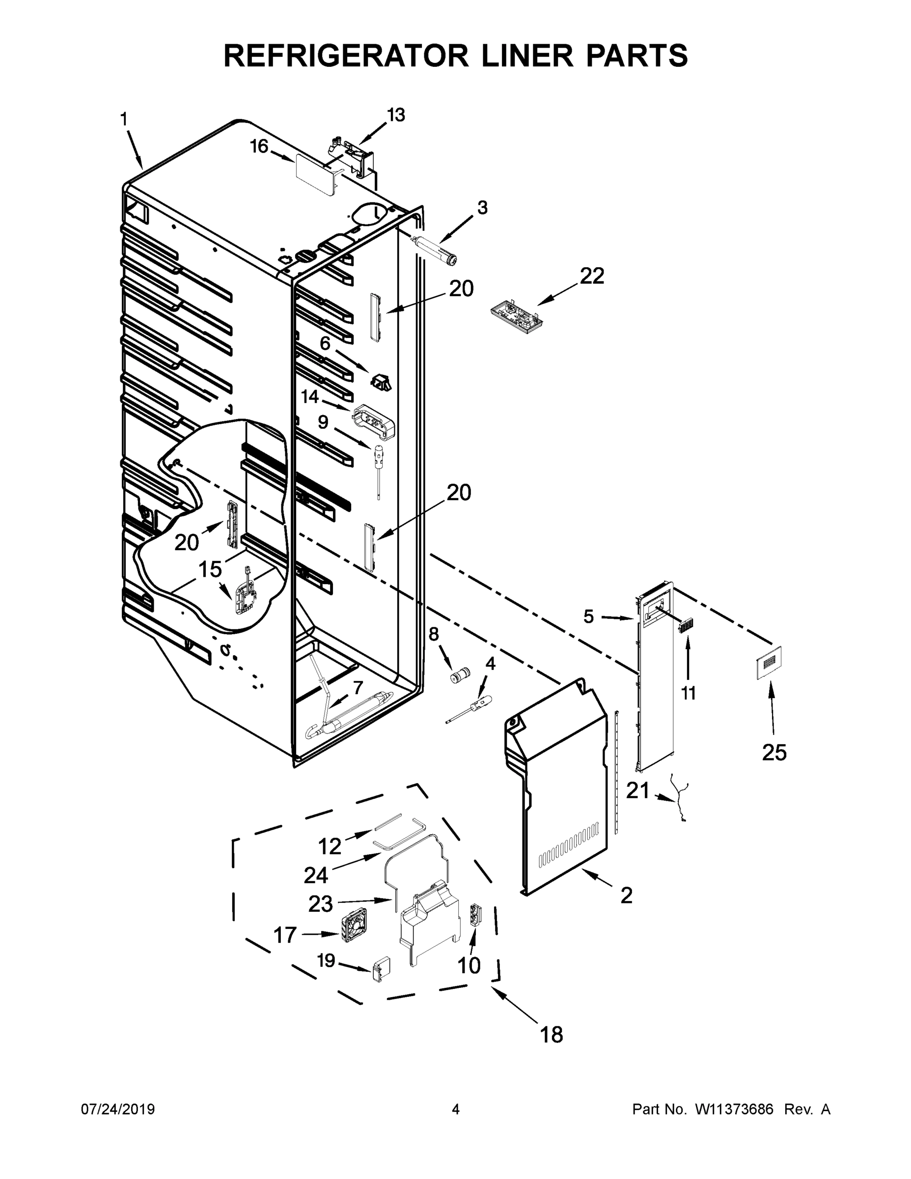 03 - REFRIGERATOR LINER PARTS