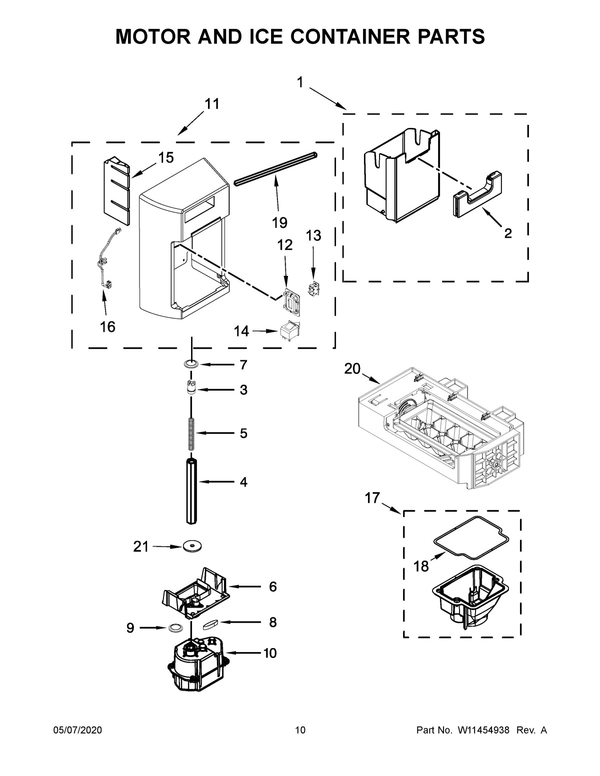 06 - MOTOR AND ICE CONTAINER PARTS
