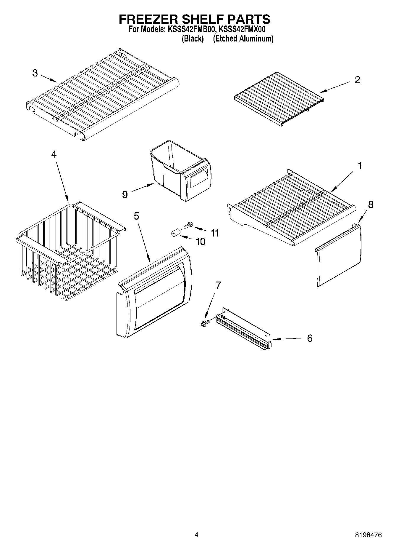 03 - FREEZER SHELF PARTS